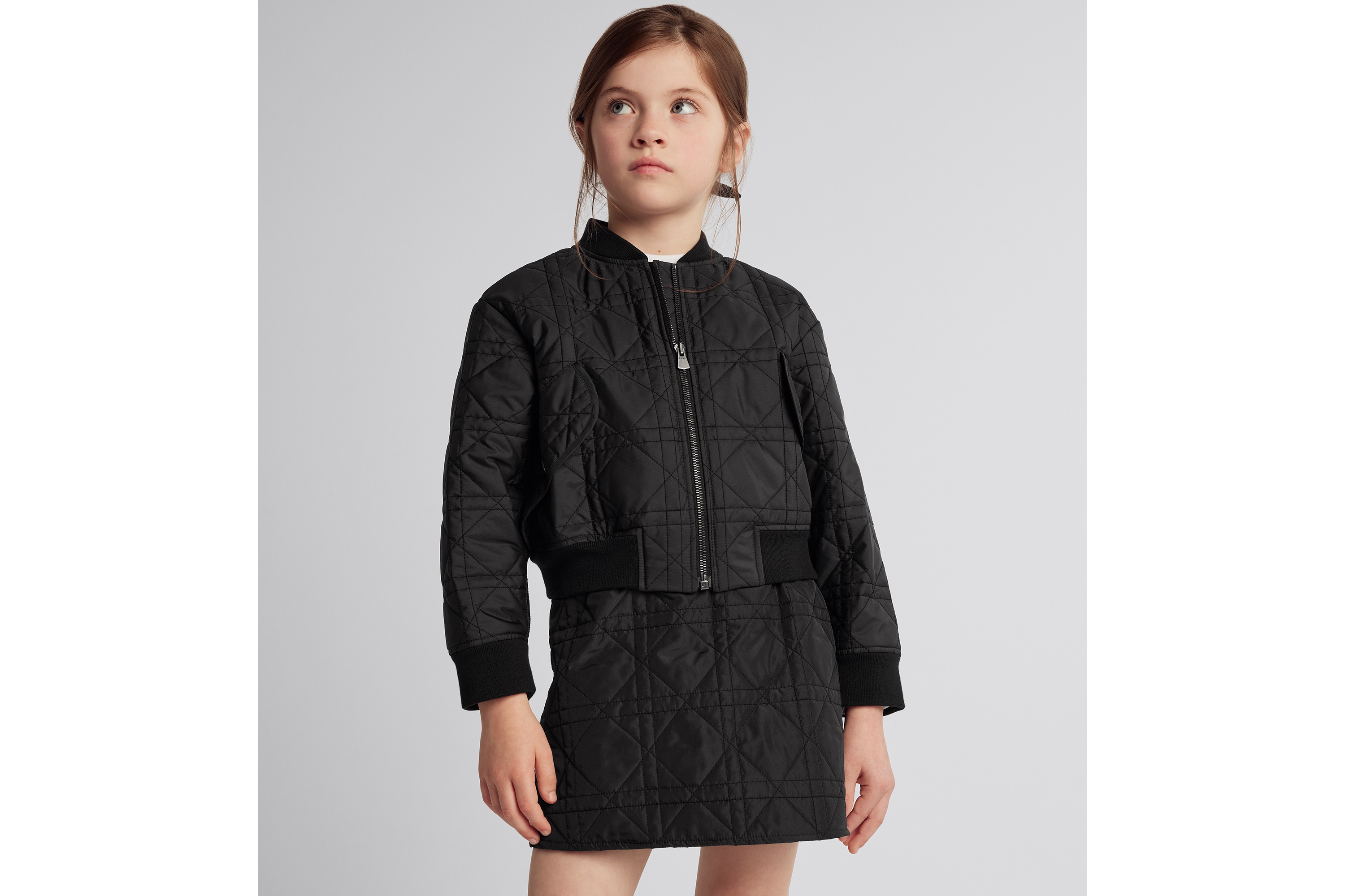 Look Kids' Bomber Jacket Black Macrocannage Technical Fabric E02