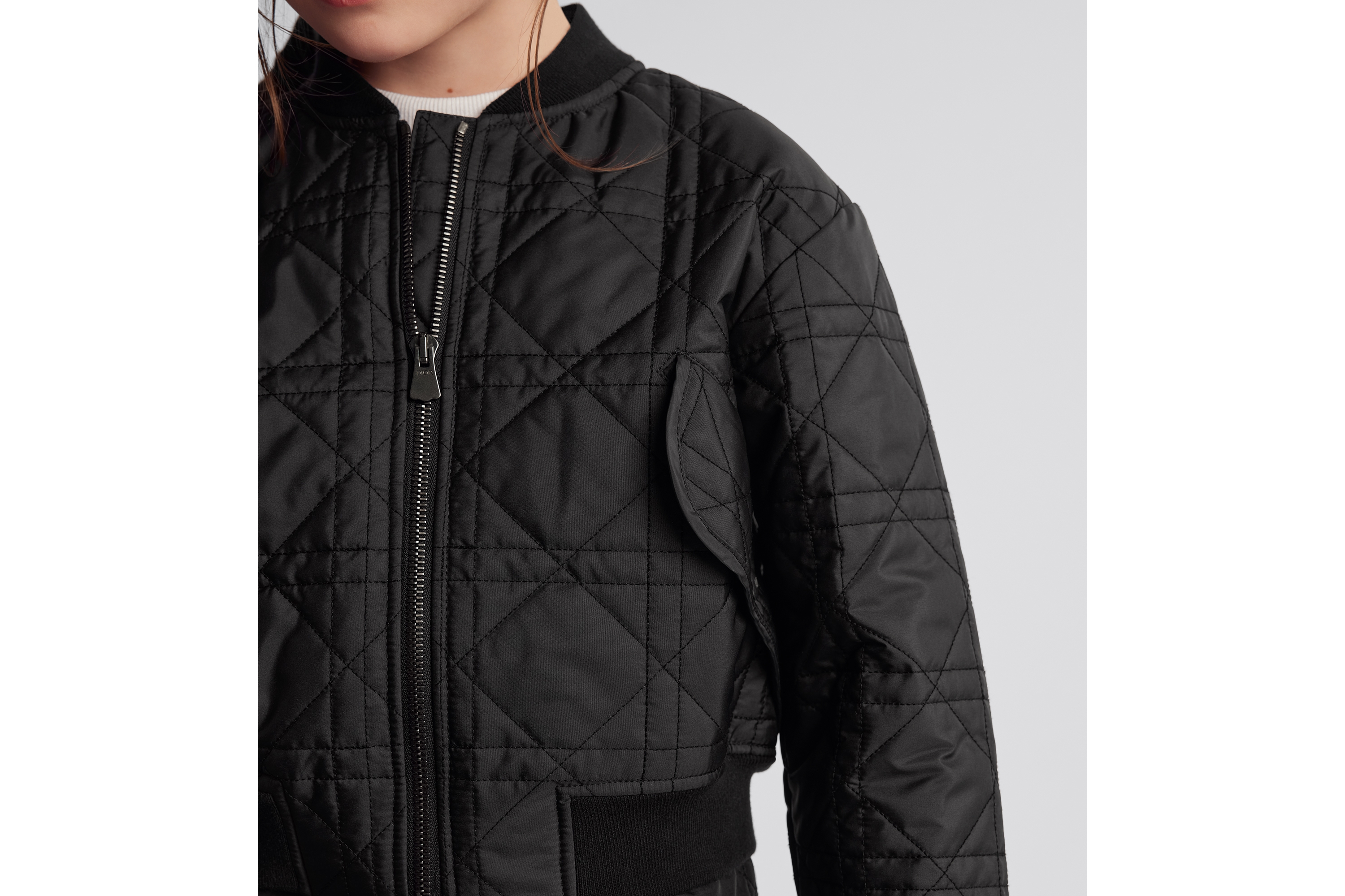 Look Kids' Bomber Jacket Black Macrocannage Technical Fabric E03