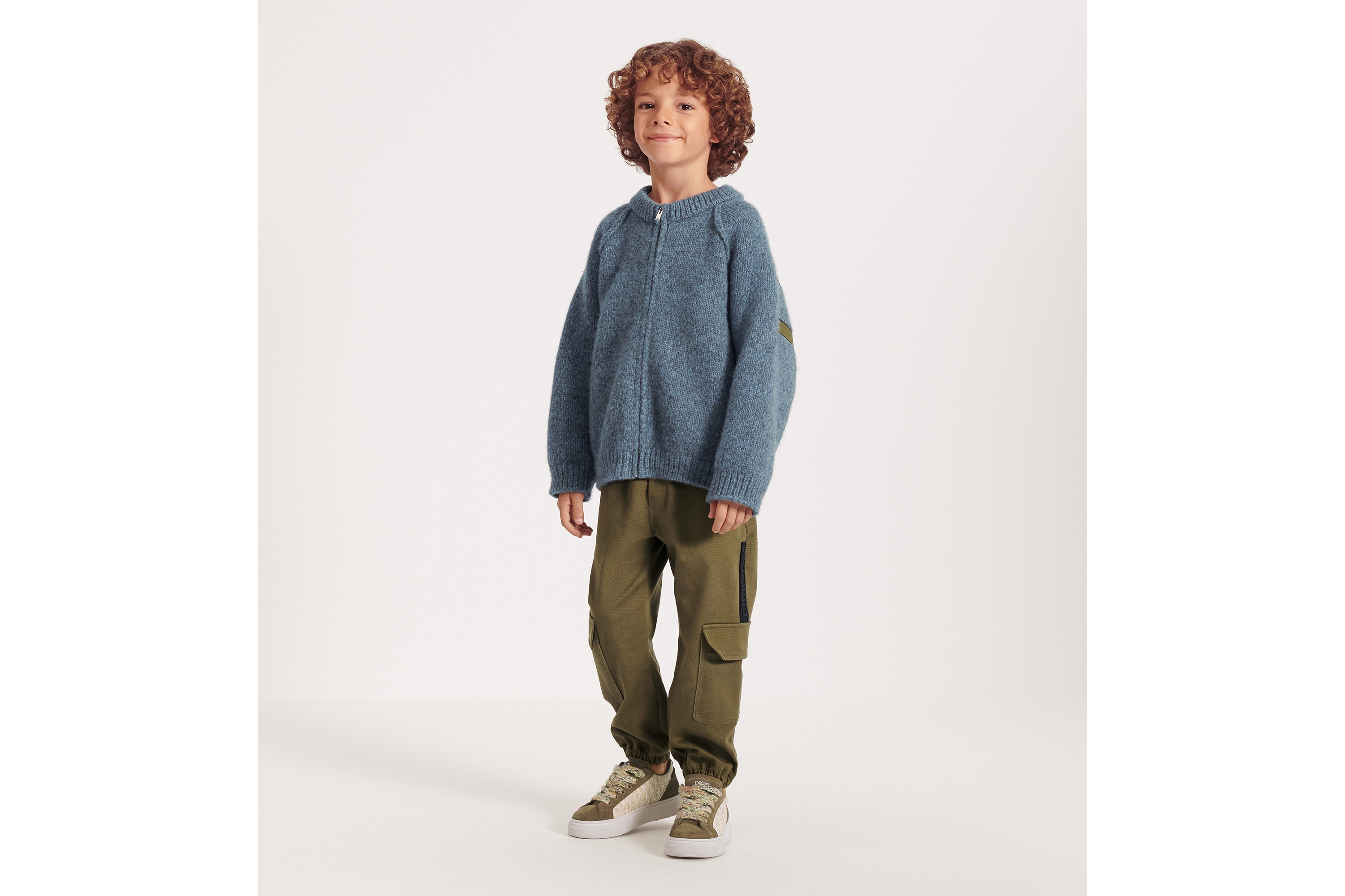 Look Kids' Jacket Gray-Blue Wool Mouliné Knit E02