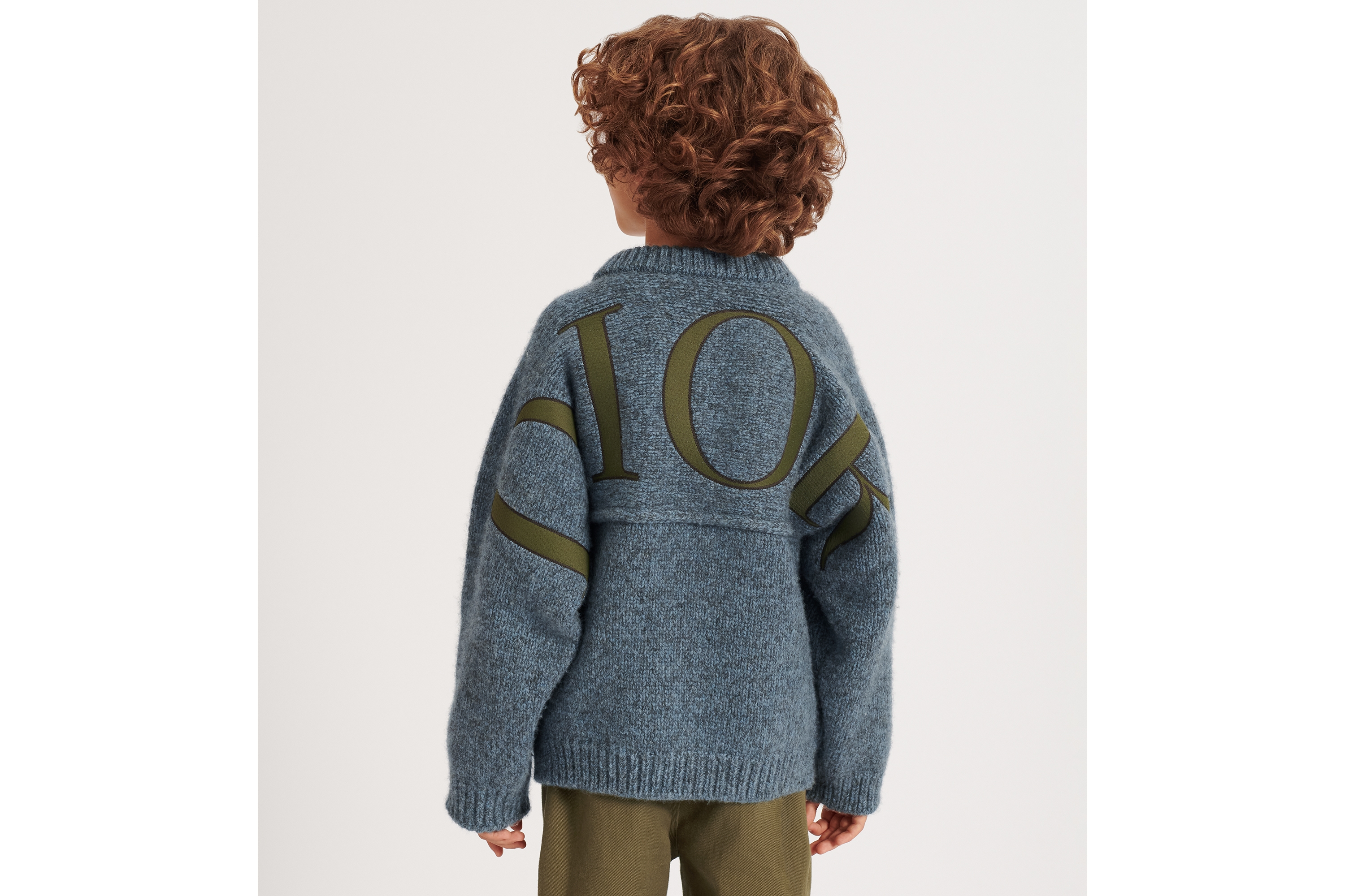 Look Kids' Jacket Gray-Blue Wool Mouliné Knit E03