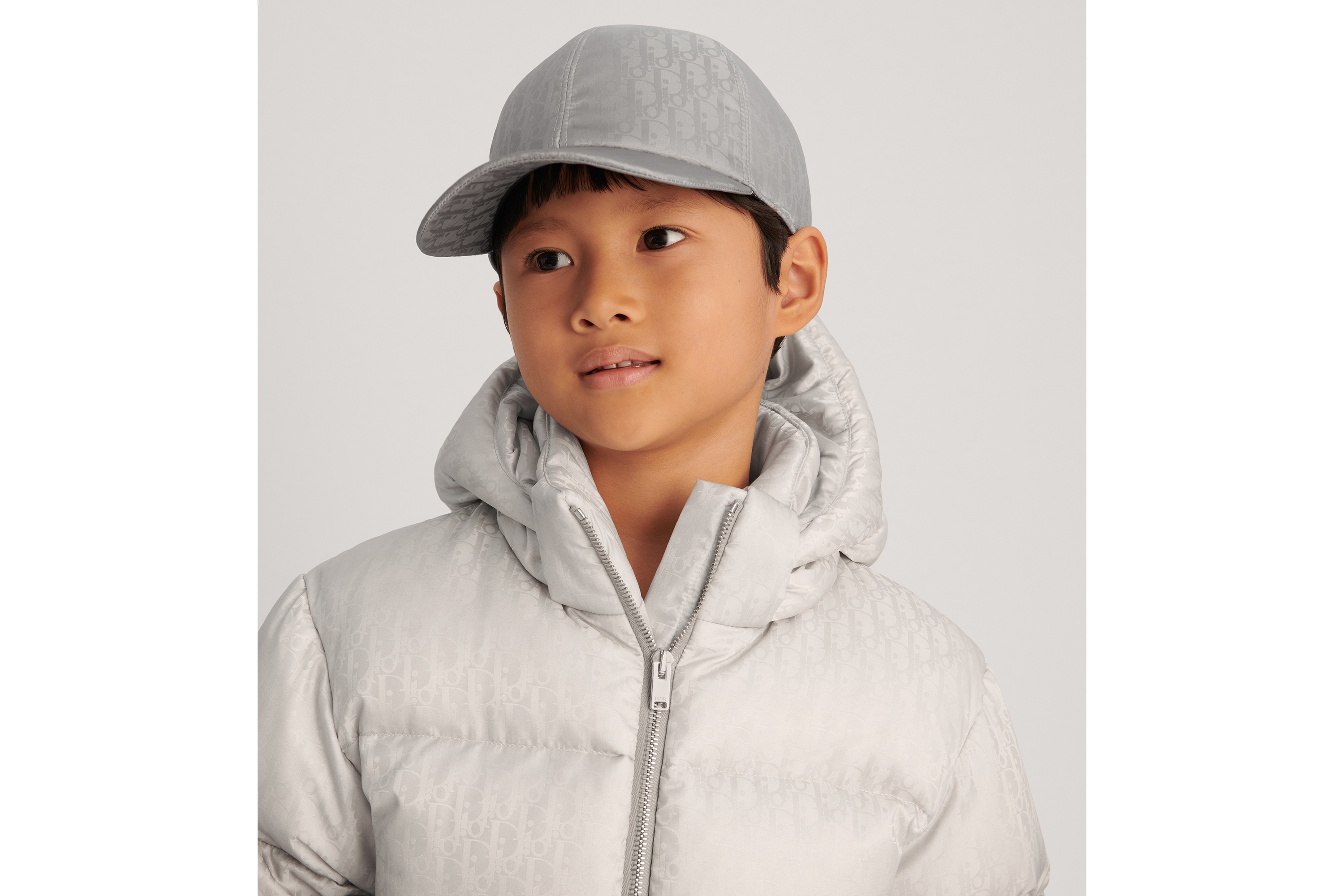 Cap für Kinder Dior Oblique Funktionsjacquard in Grau mit Farbverlauf ...