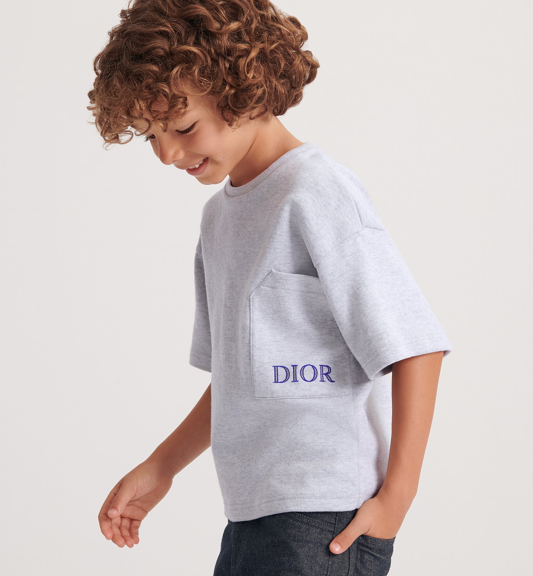 Kids' T-Shirt Light Gray Cotton Jersey | DIOR Kids' T-Shirt Light Gray Cotton Jersey | DIOR