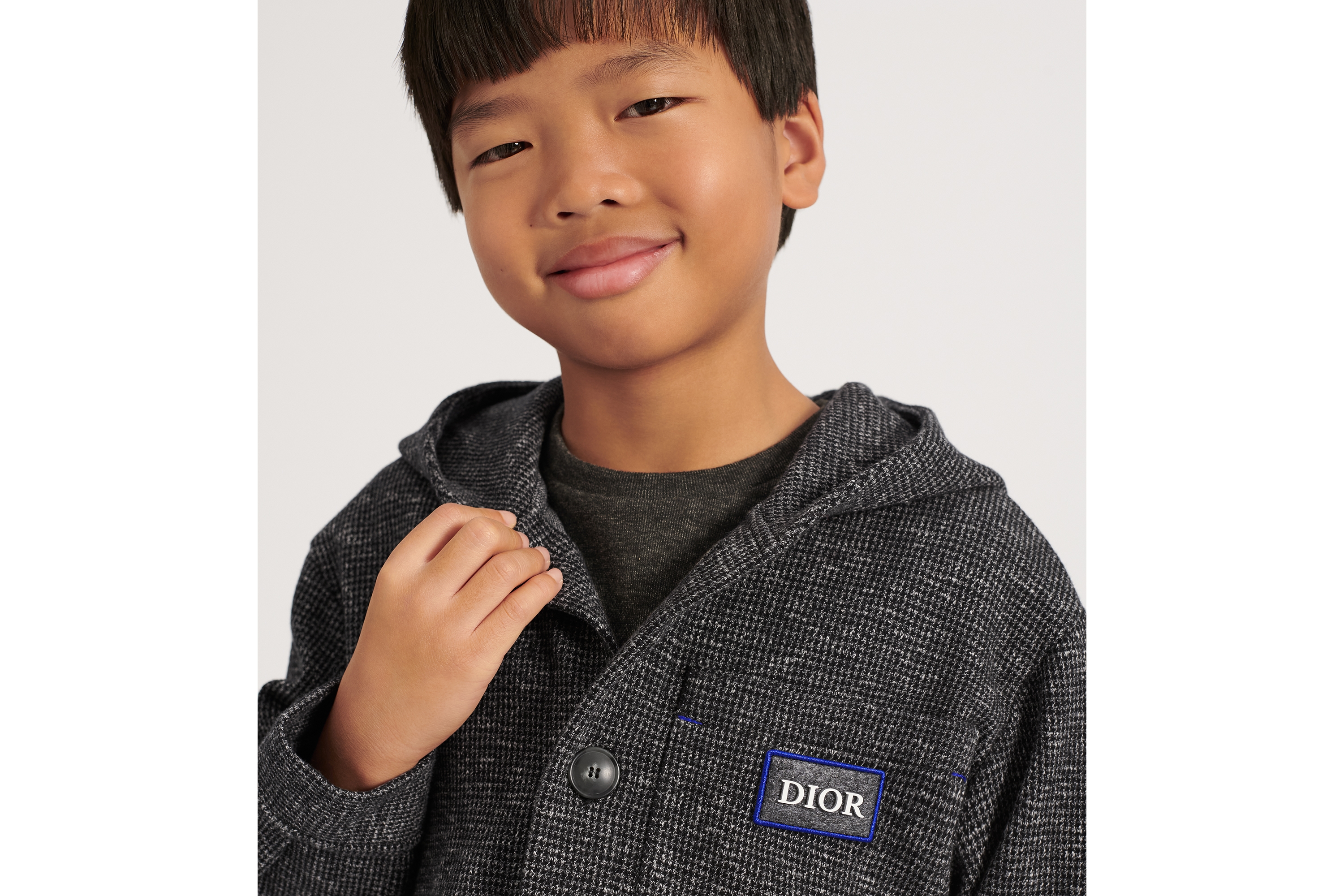 Kapuzenjacke für Kinder Jacquard aus Baumwolljersey mit Micro ...