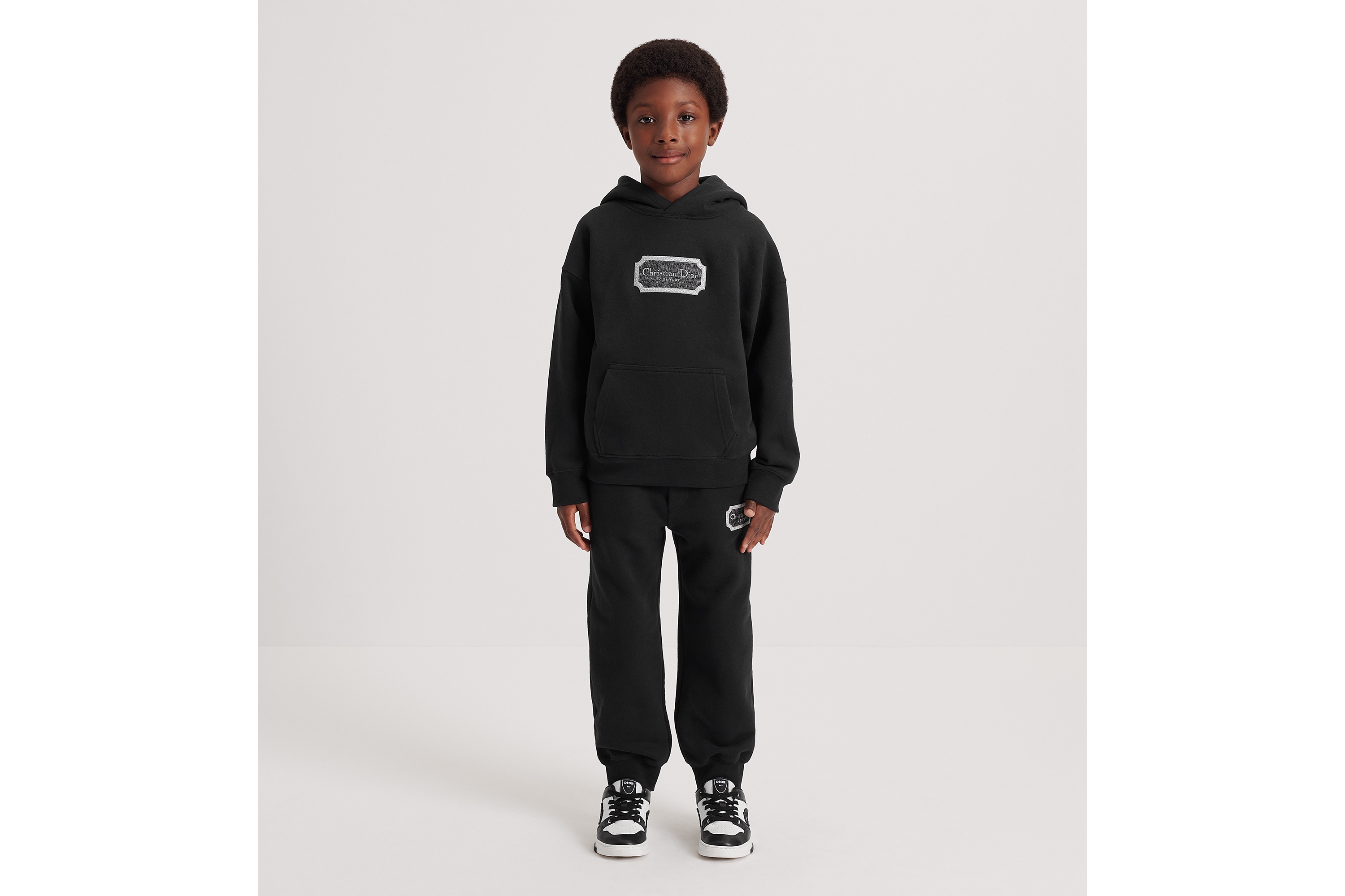 Kids' Christian Dior Couture Hooded Sweatshirt Black Cotton Fleece E01