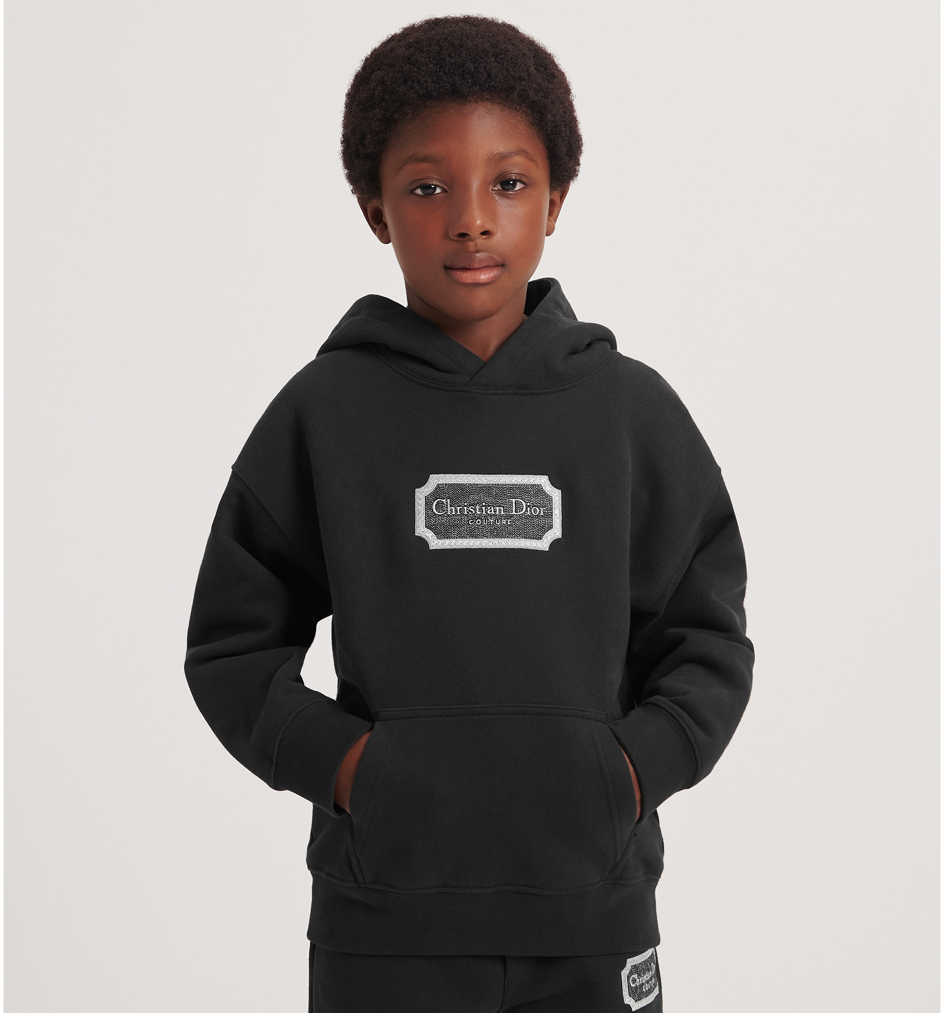 Felpa con cappuccio Christian Dior Couture per bambini Cotone felpato nero DIOR
