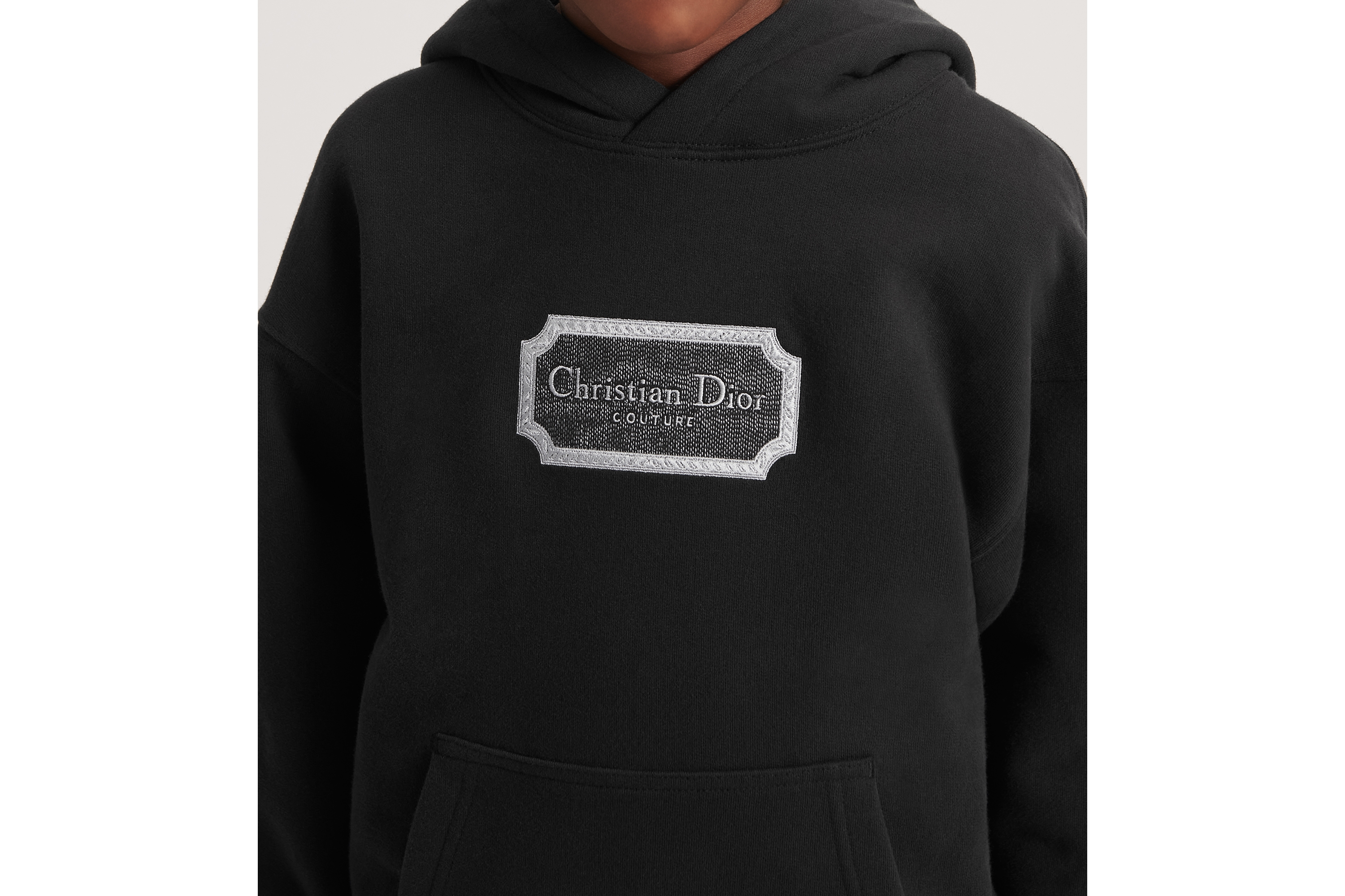 Look Kids' Christian Dior Couture Hooded Sweatshirt Black Cotton Fleece E04