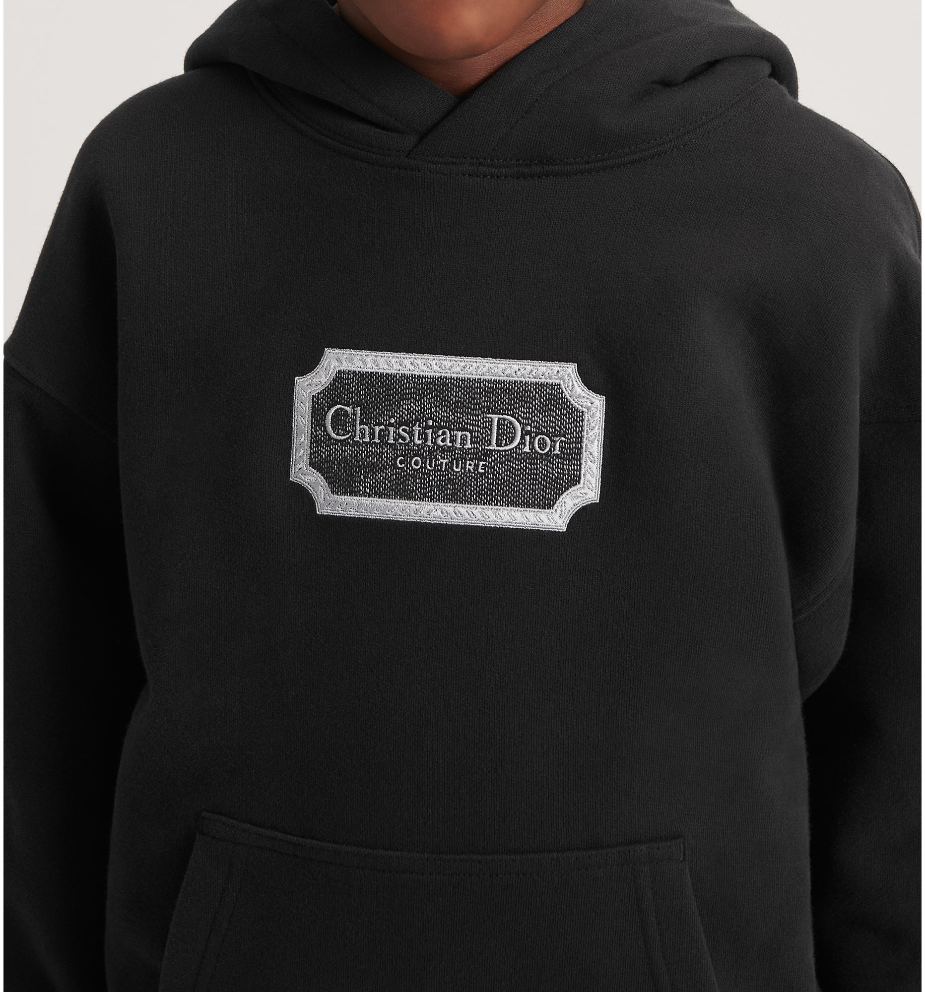 Kids Christian Dior Couture Hooded Sweatshirt Black Cotton Fleece DIOR