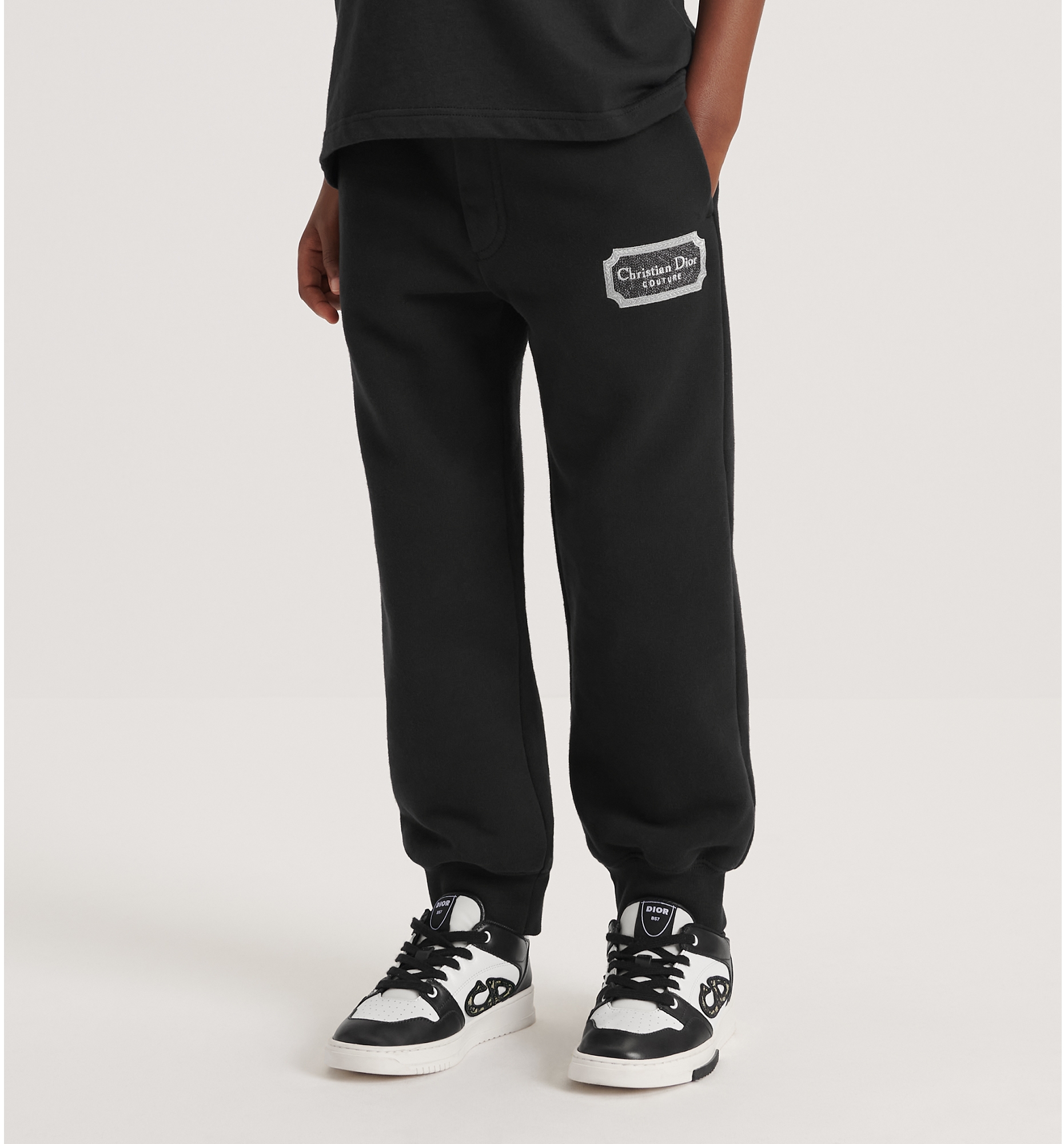 Kids Christian Dior Couture Track Pants Black Cotton Fleece DIOR