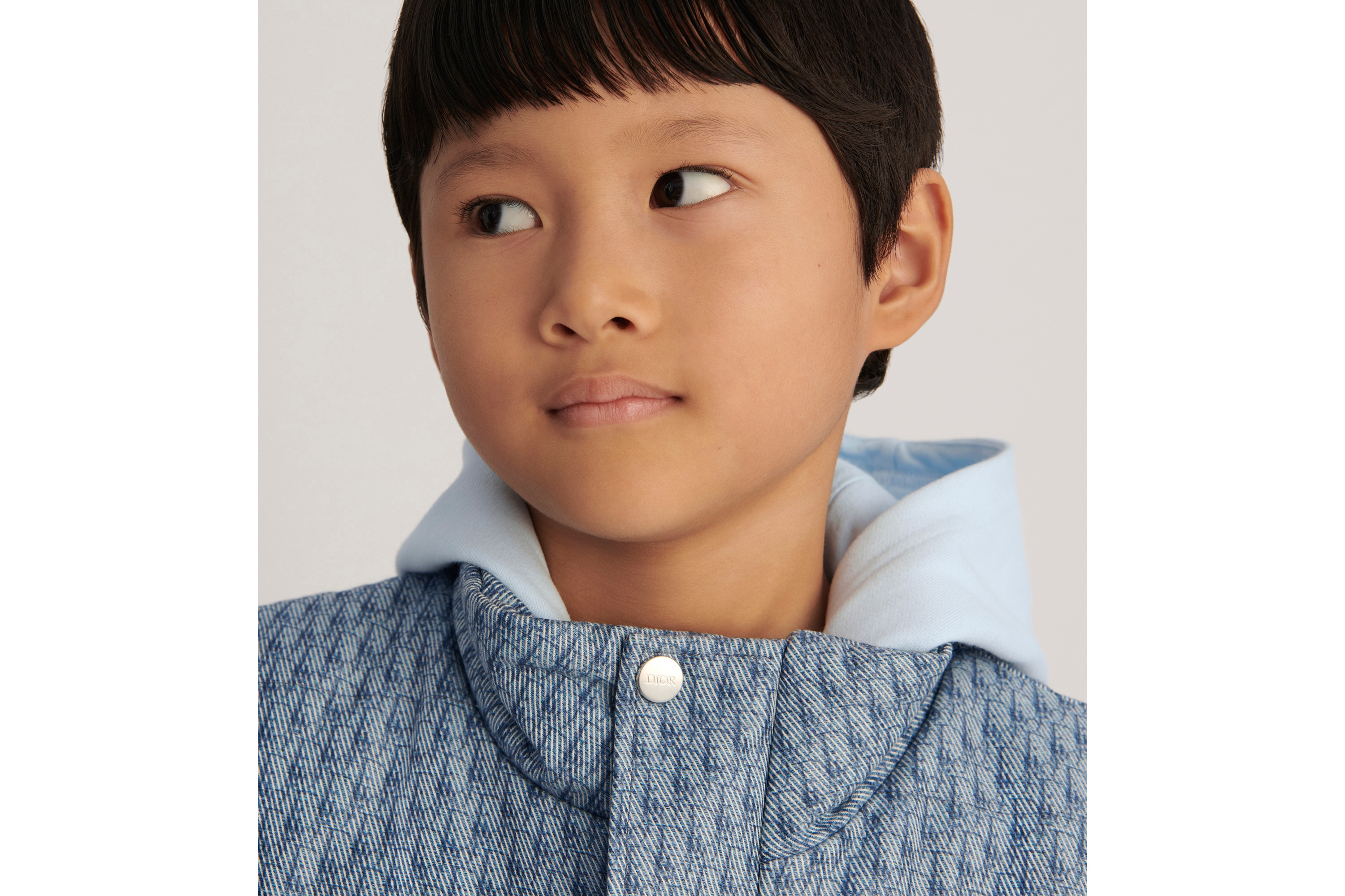 Look Kids' Puffer Vest Blue Dior Oblique Water-Repellent Cotton Gabardine E03