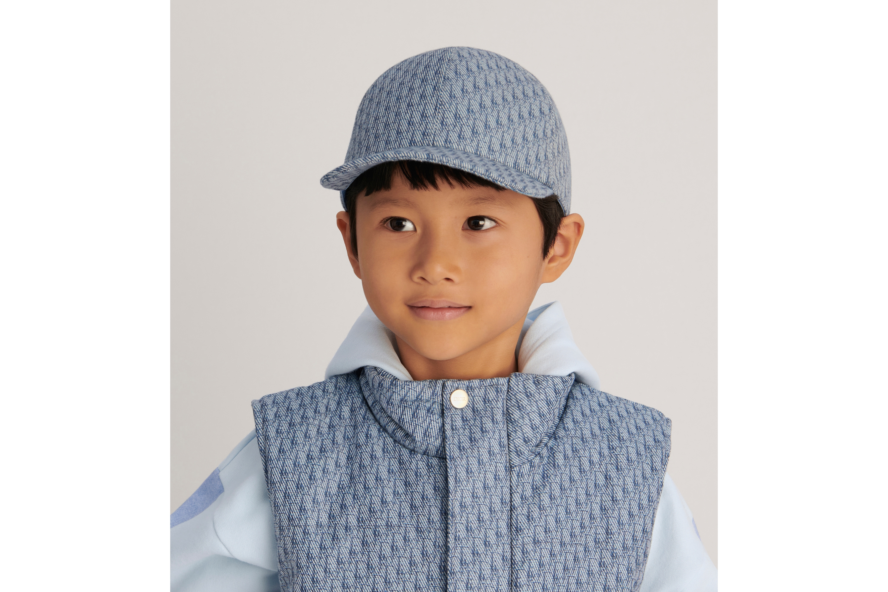 Look Kids' Cap Blue Dior Oblique Cotton Gabardine E08