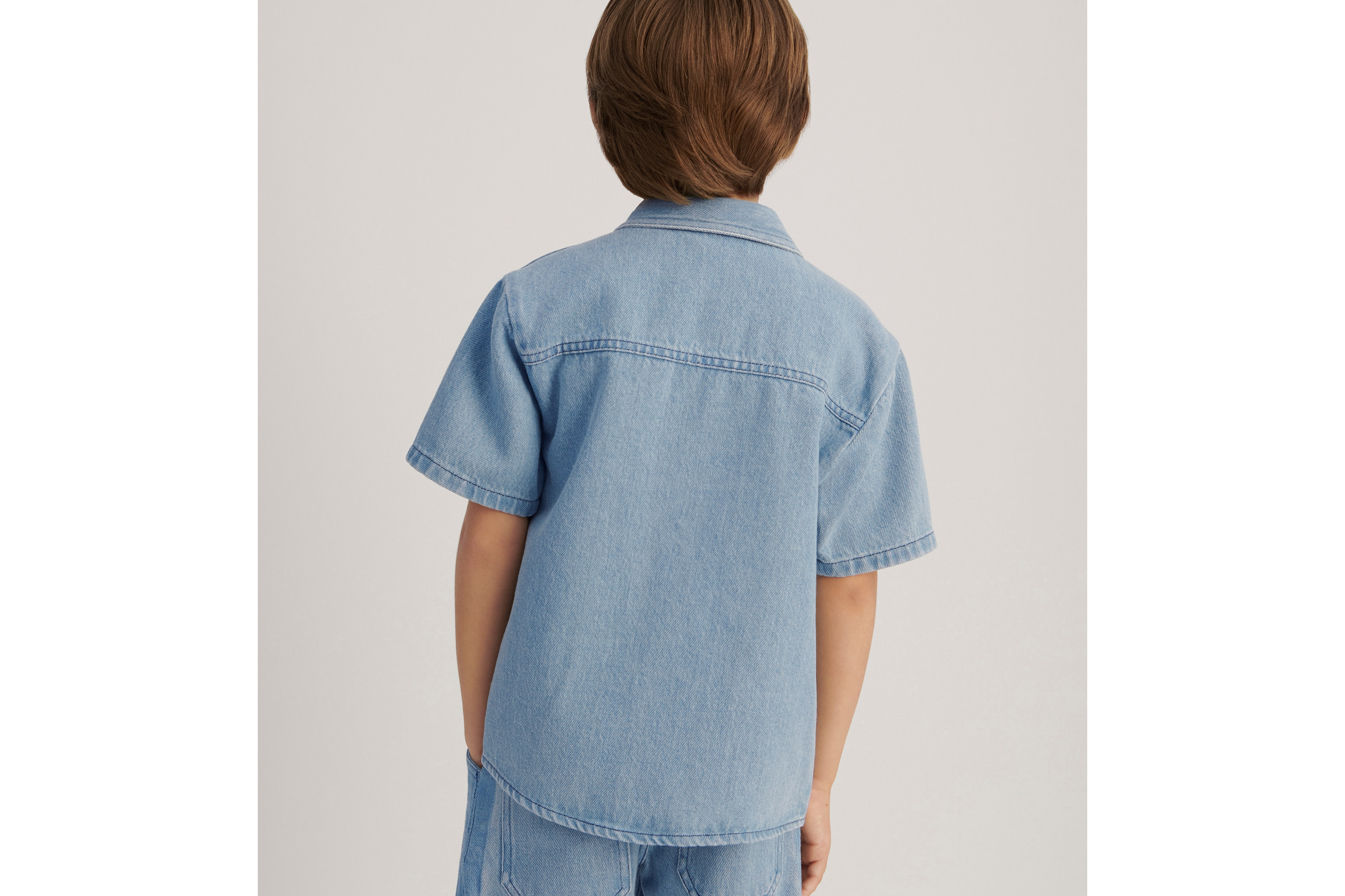 キッズ ショートスリーブ シャツ コットンデニム E03