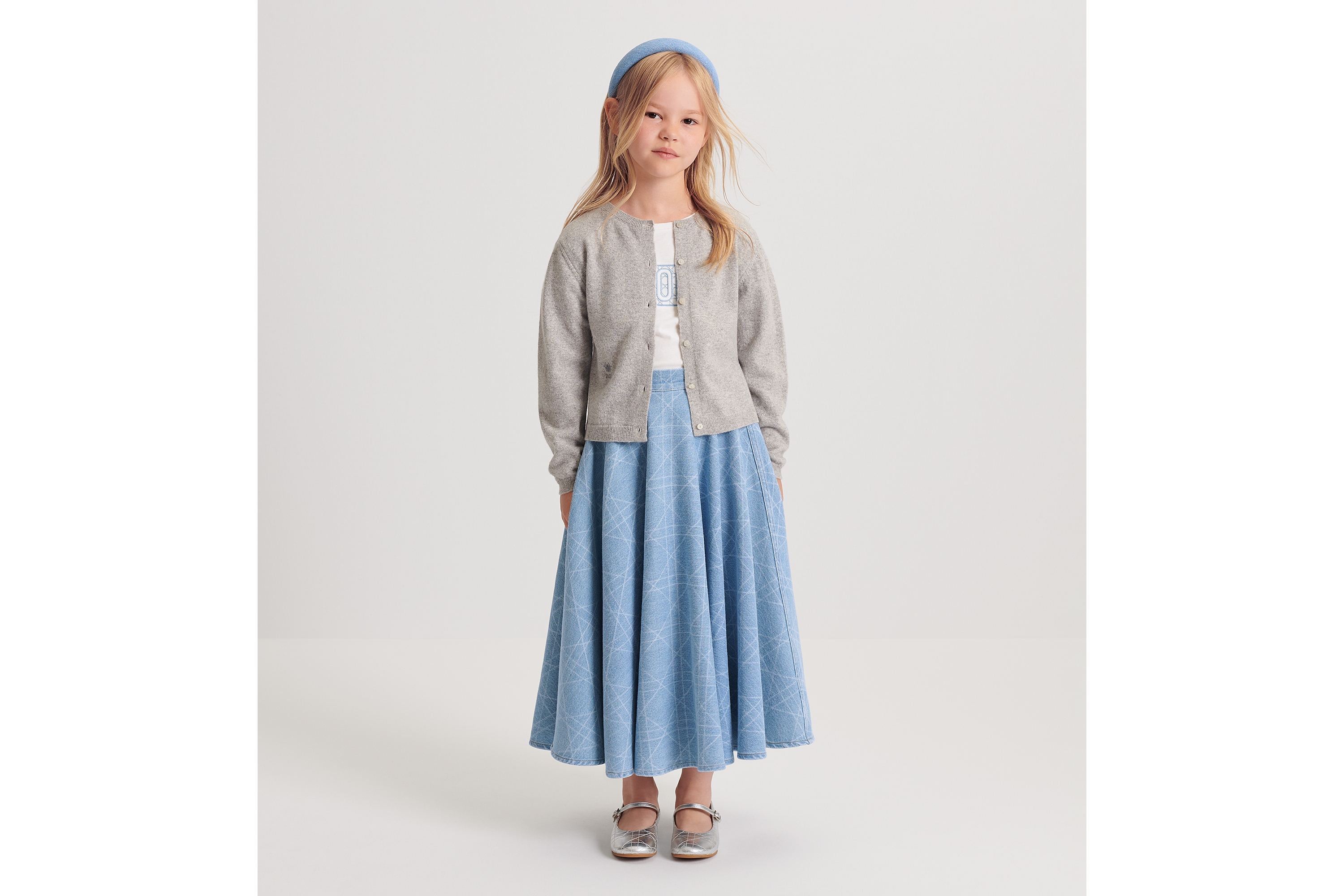 Look Kids' Cardigan Gray Wool and Cashmere Knit E02