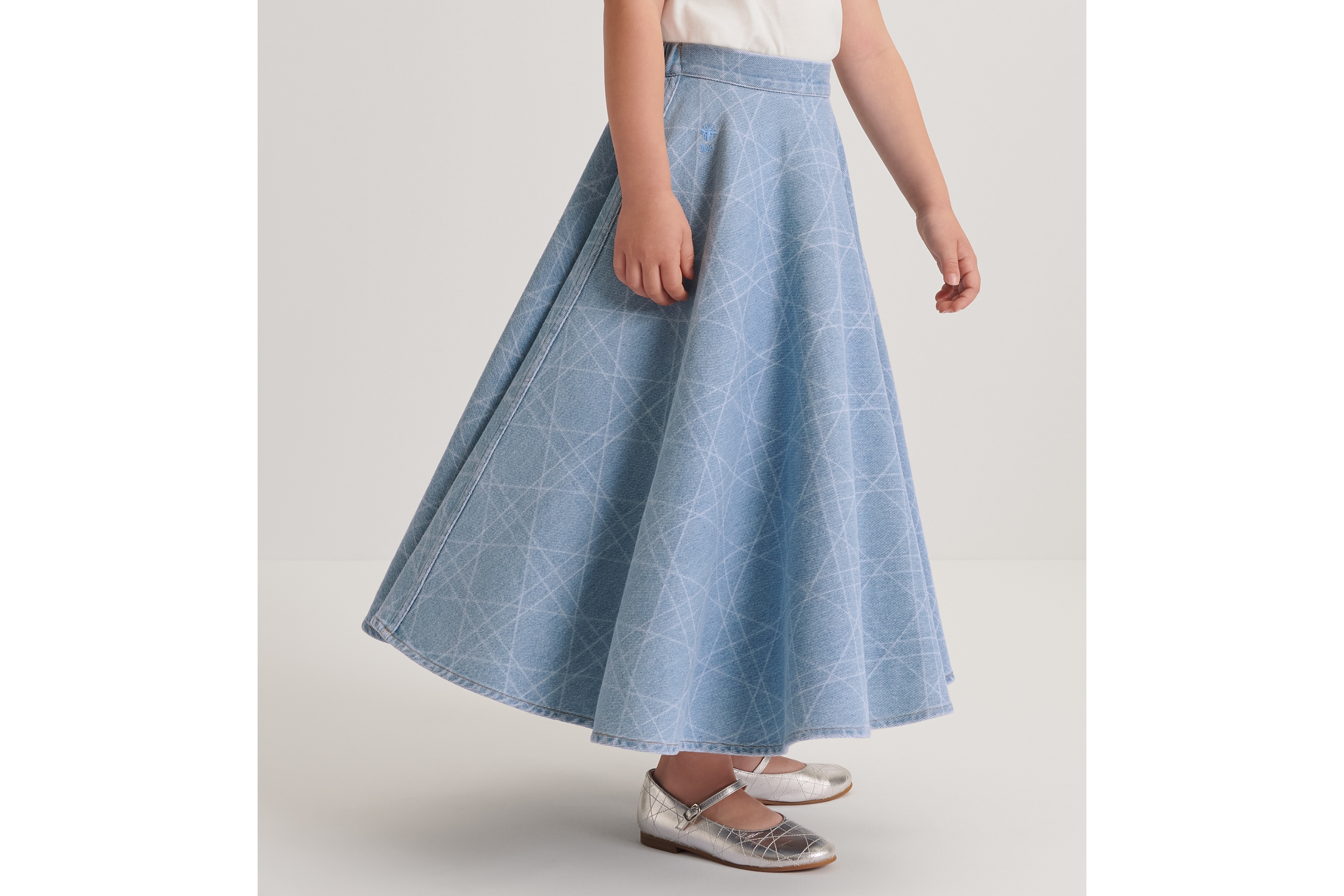 Look Kids' Flared Skirt Blue Cannage Cotton Denim E13