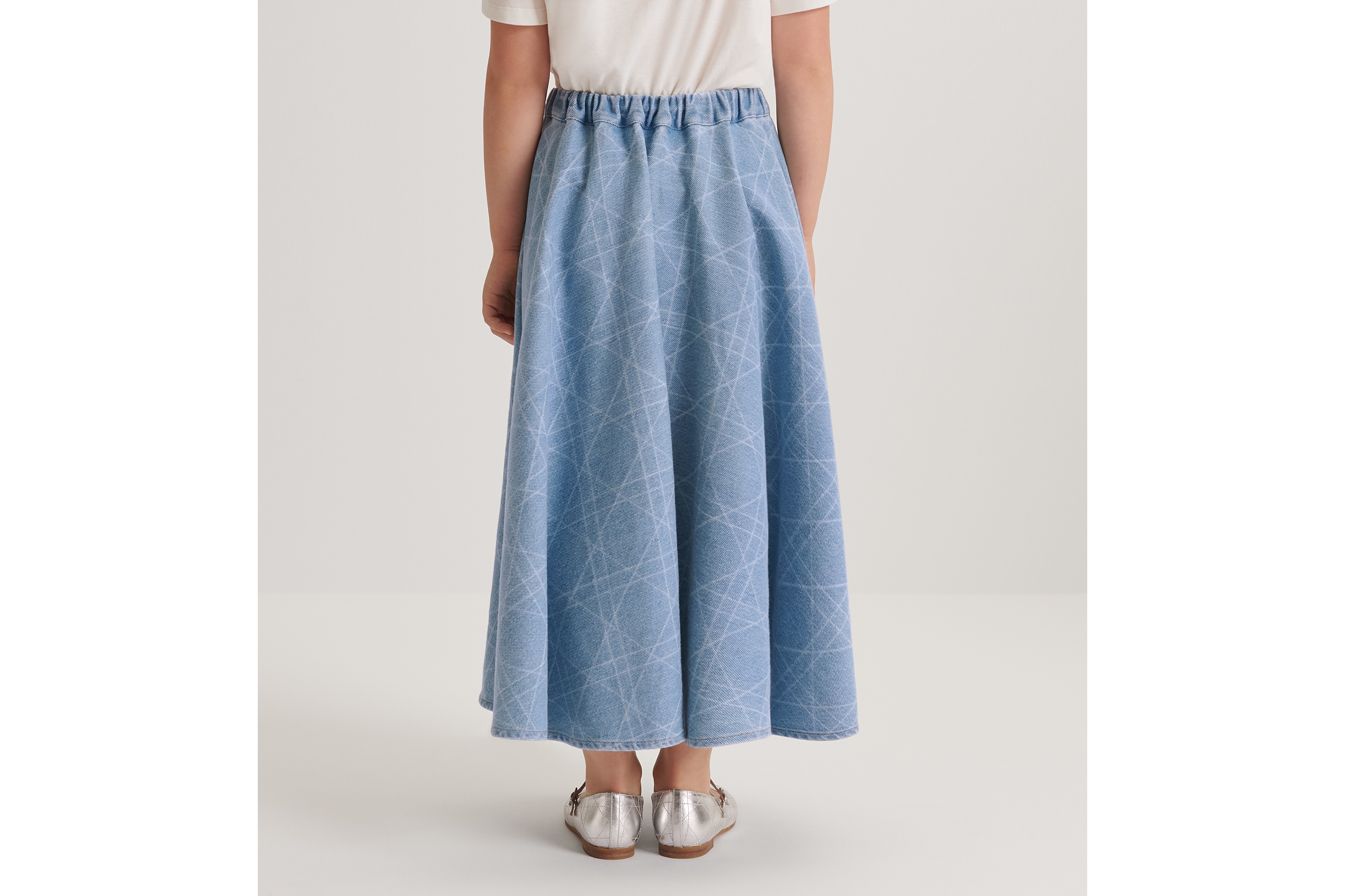 Look Kids' Flared Skirt Blue Cannage Cotton Denim E15