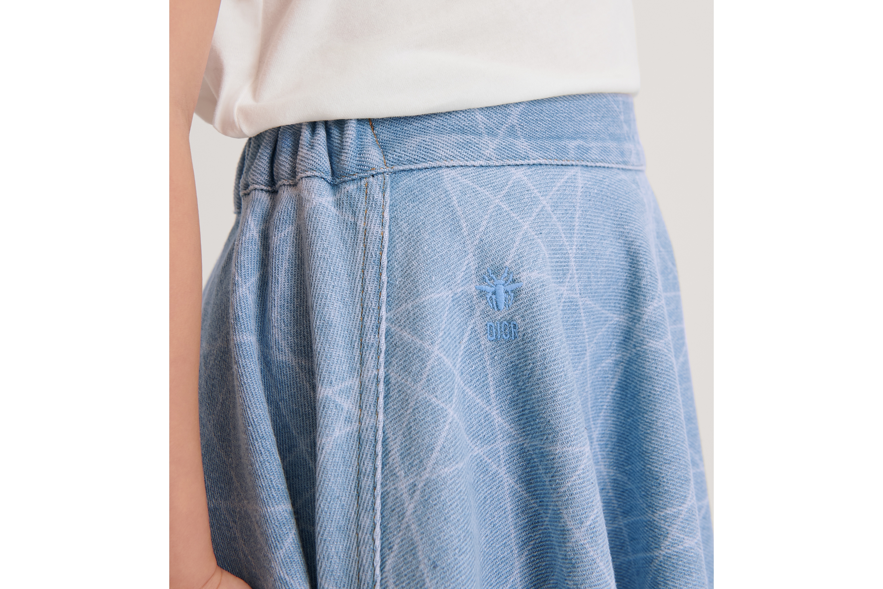 Look Kids' Flared Skirt Blue Cannage Cotton Denim E16