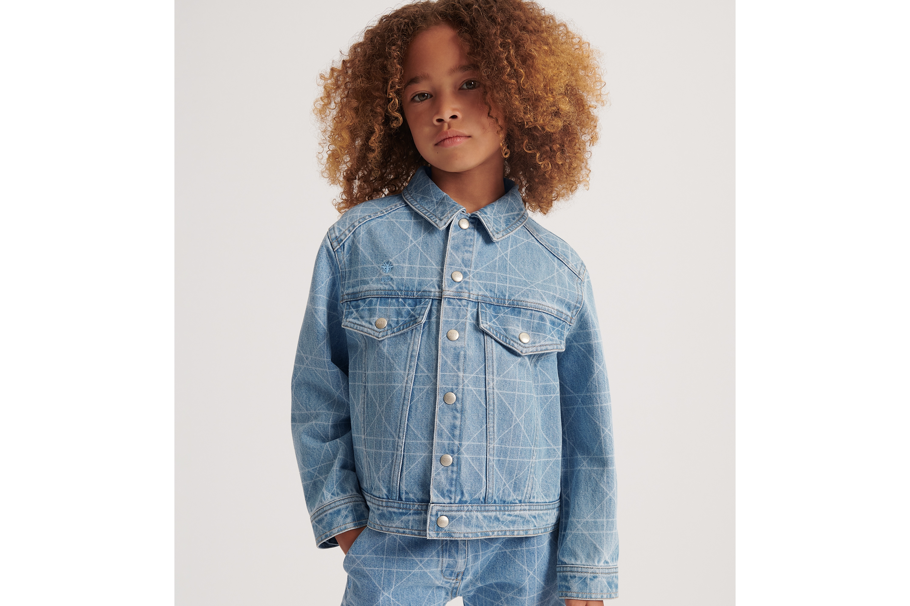 look_image_alt_prefix Jacke für Kinder Cannage Baumwolldenim in Blau E01
