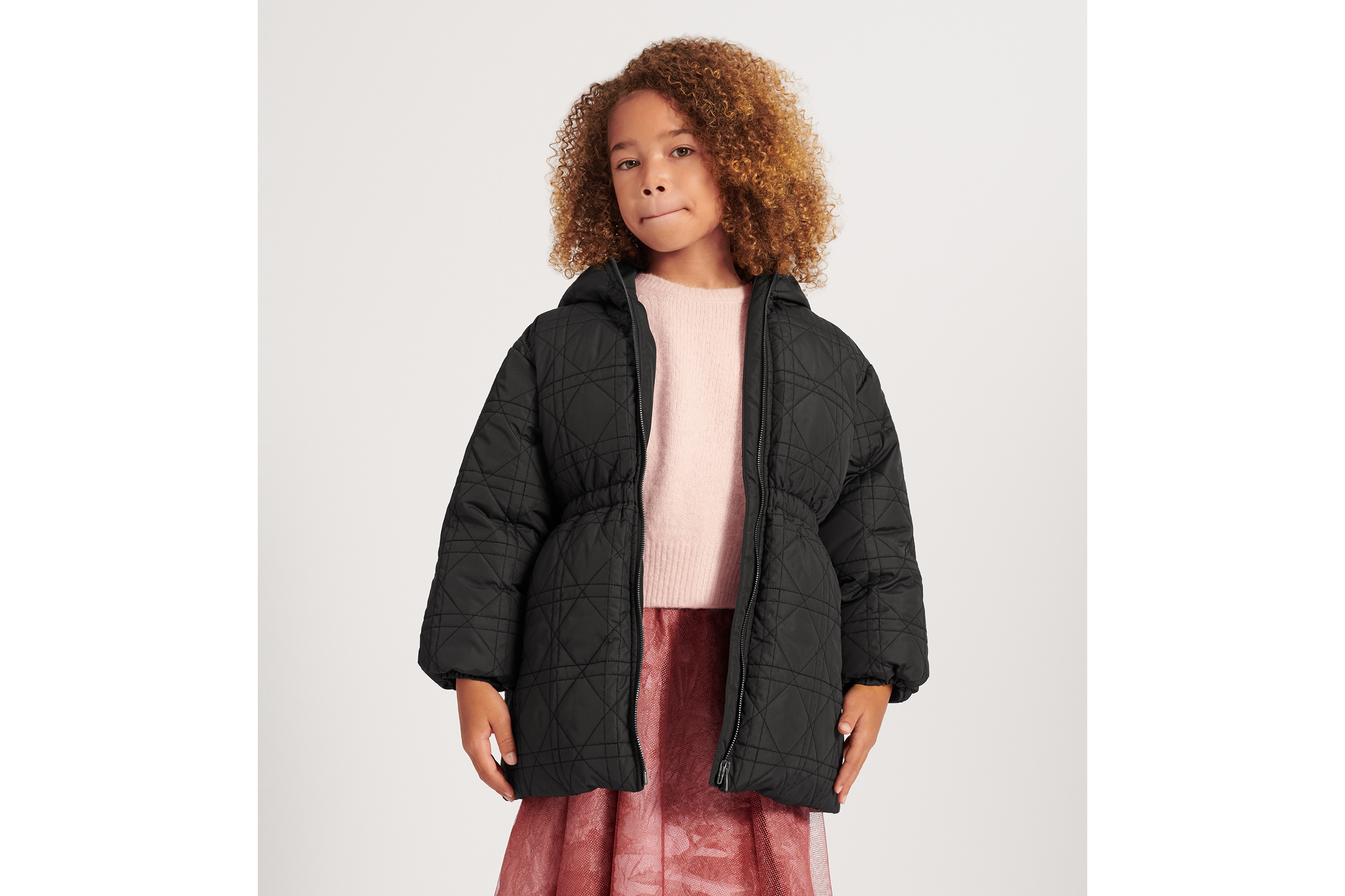 Look Kids' Hooded Down Jacket Black Cannage Technical Fabric E01