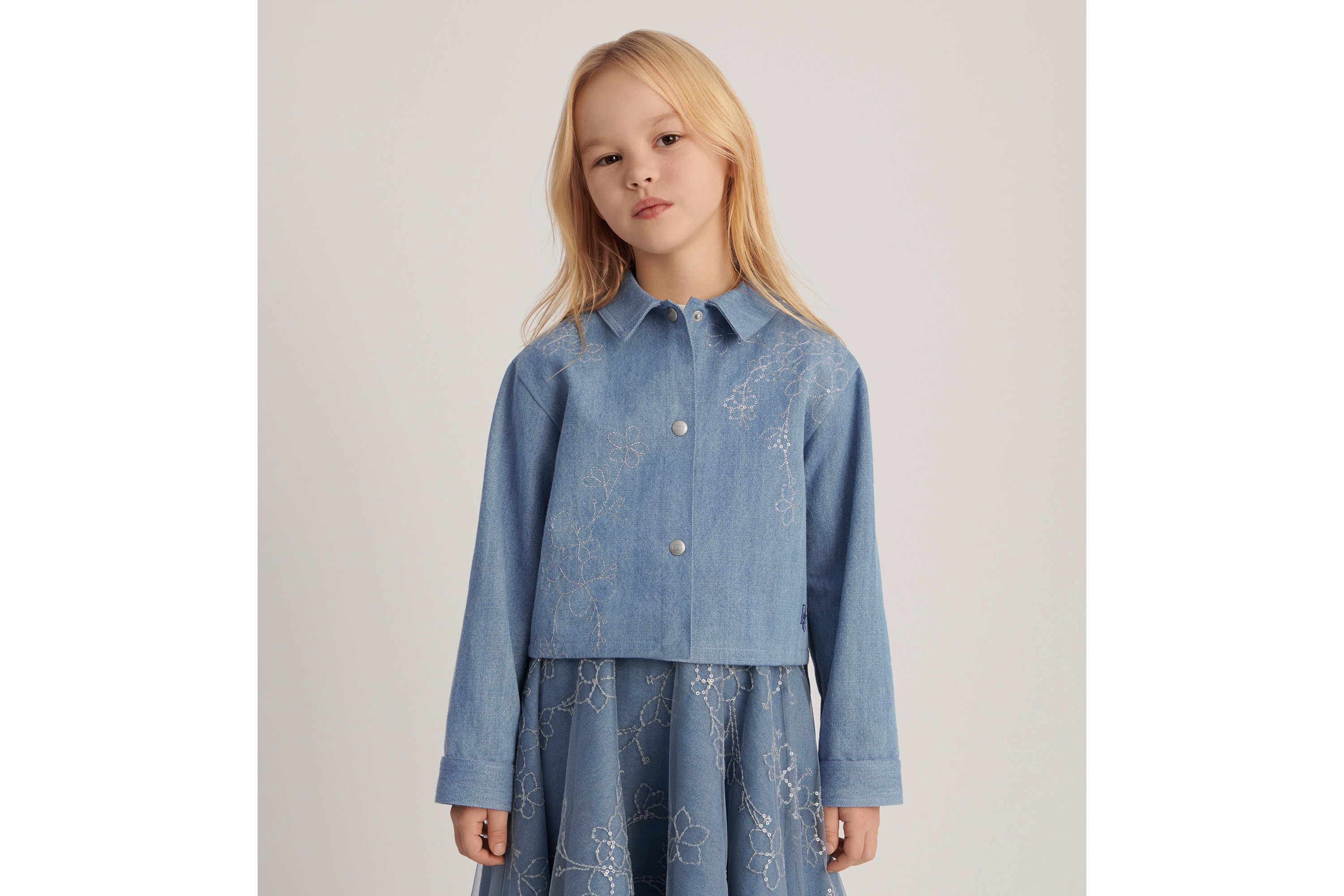 キッズ ジャケット エンブロイダリー コットンデニム E08