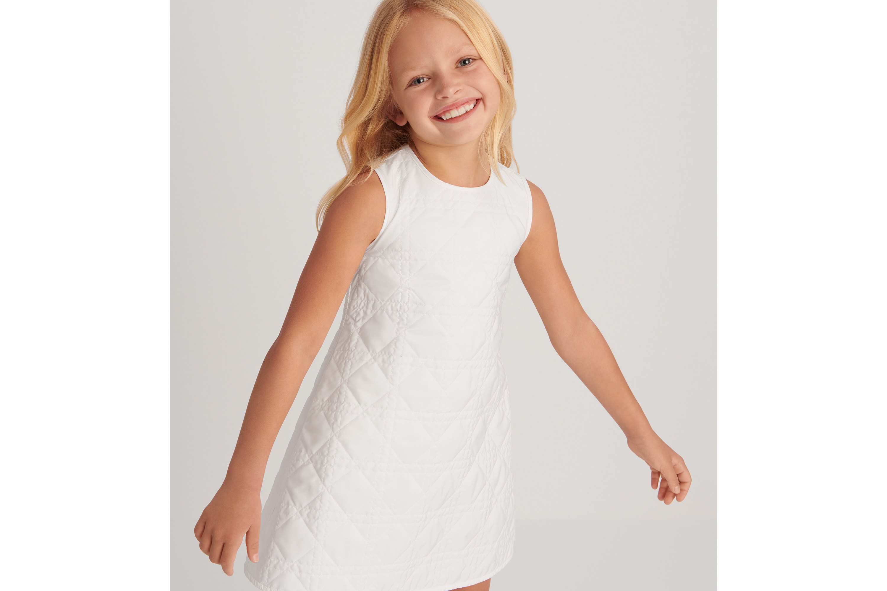 Look Robe trapèze enfant Toile technique Cannage ivoire E02