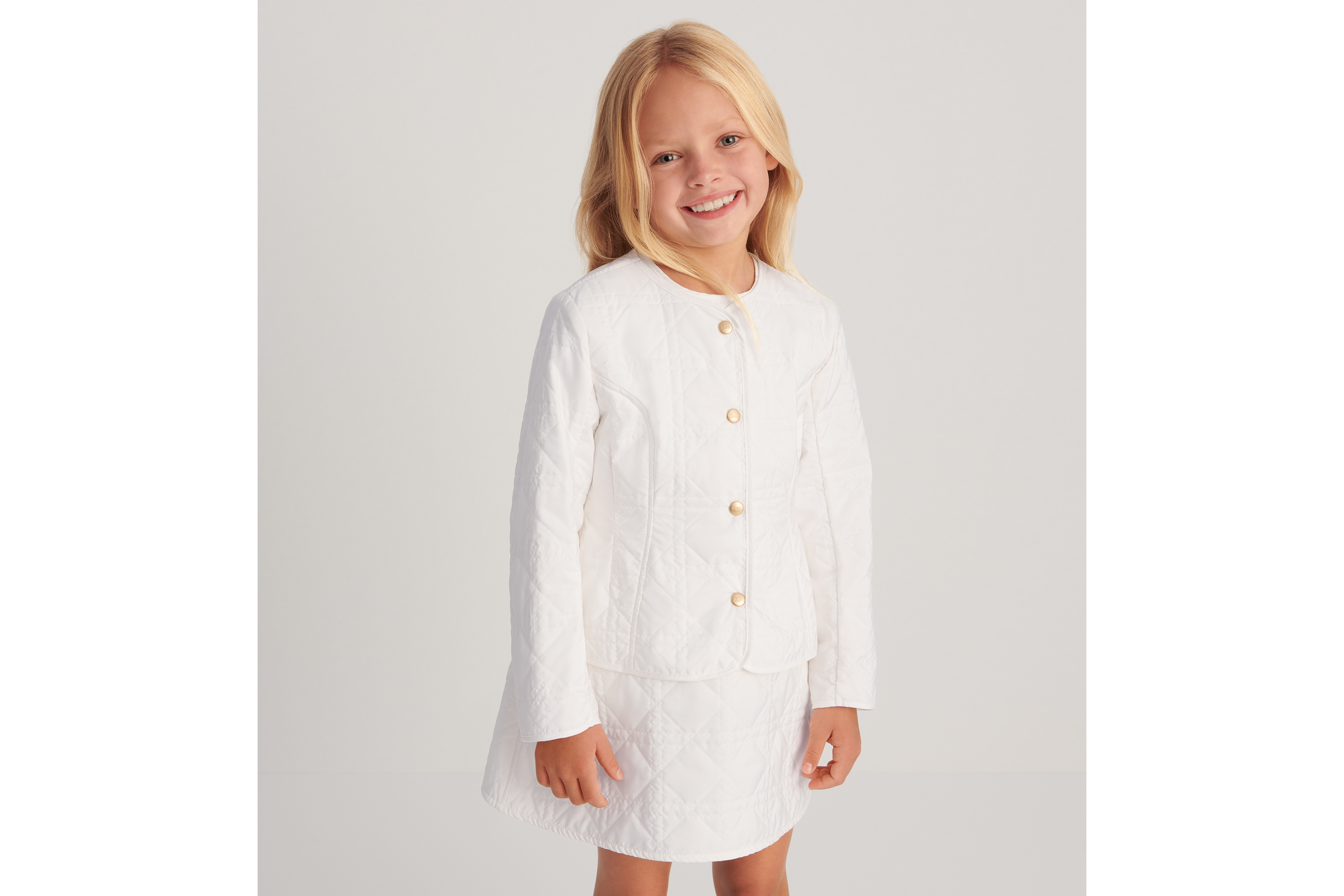 look_image_alt_prefix Jacke für Kinder Wasserabweisender Cannage Funktionsstoff in Elfenbeinfarbe E06