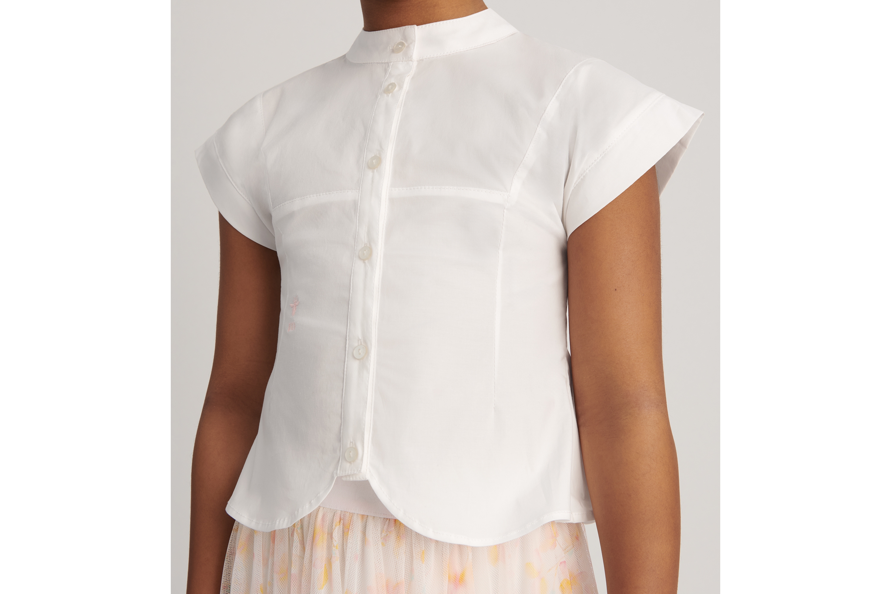 キッズ ショートスリーブ シャツ コットンポプリン E02