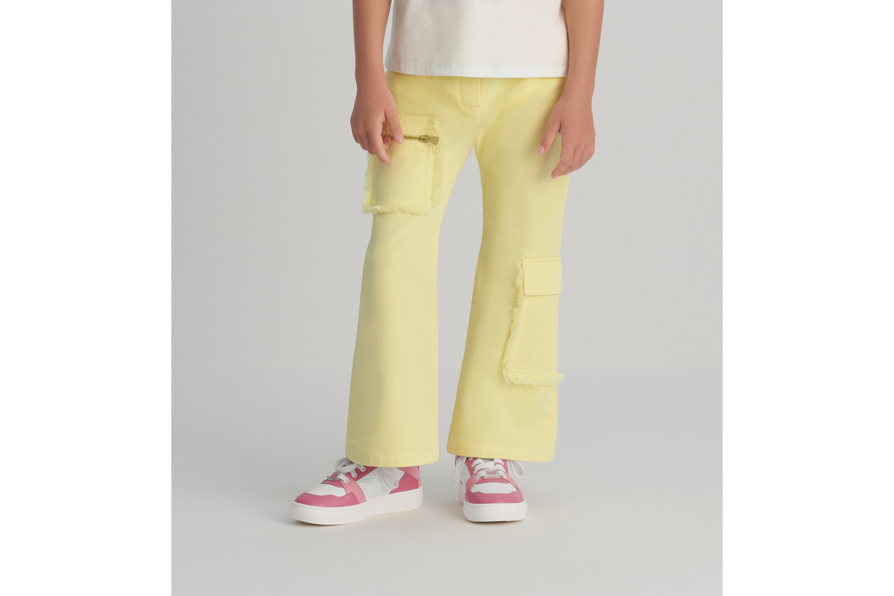 Look Kids' Flared Pants Yellow Cotton Denim E01