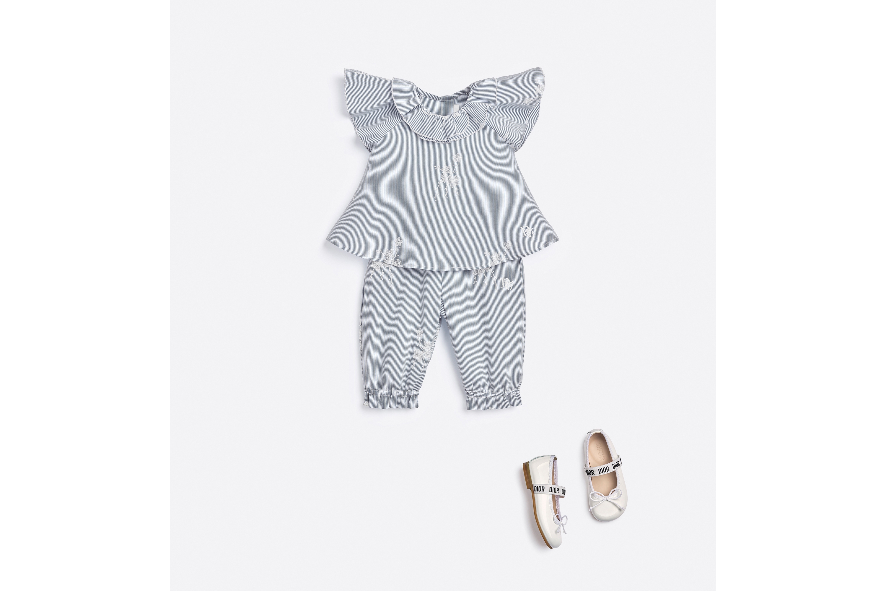 ベビー ブラウス コットン & シルク エンブロイダリー ポプリン E08