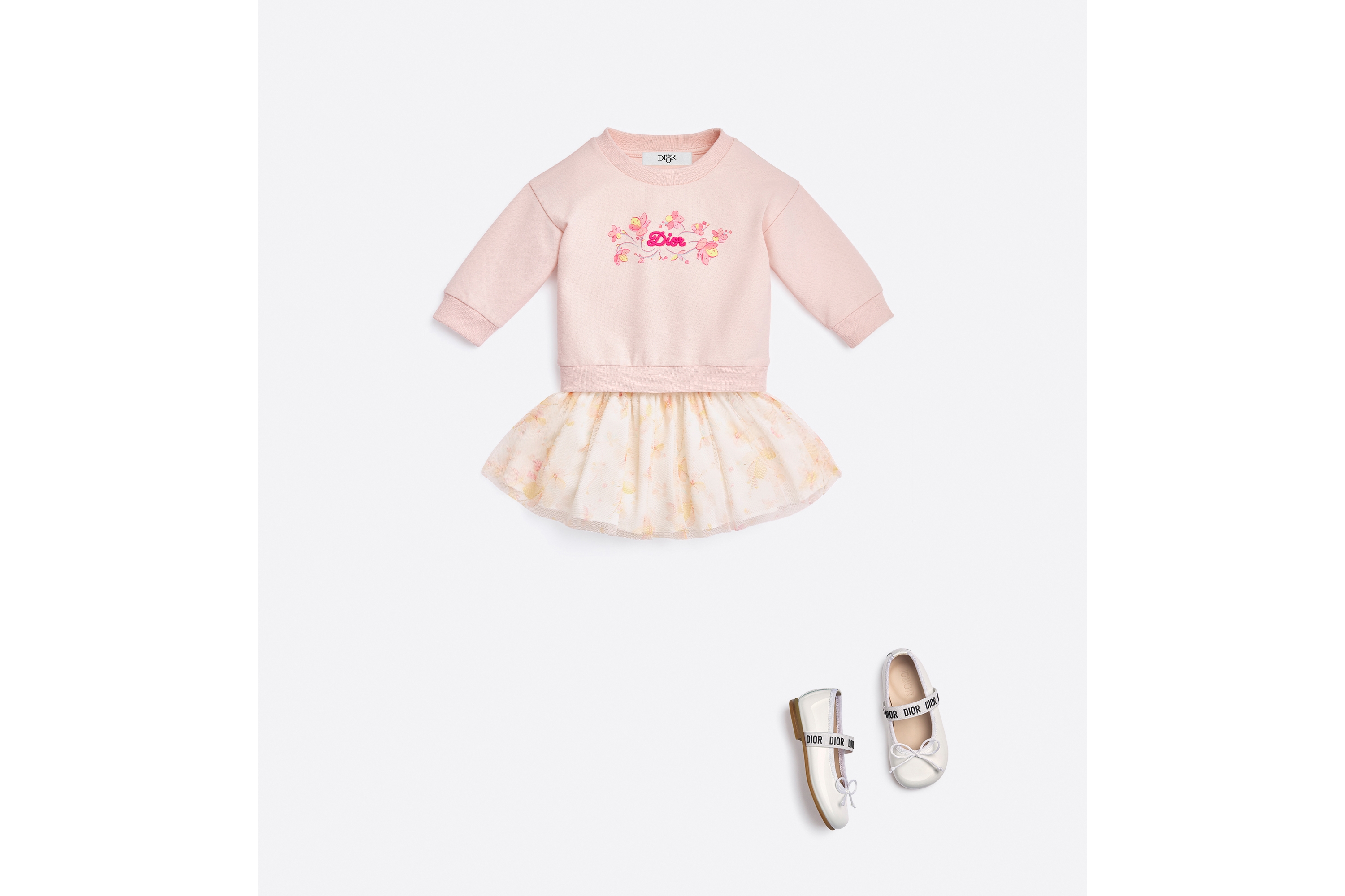 Baby Sweatshirt Pale Pink Cotton Fleece | DIOR