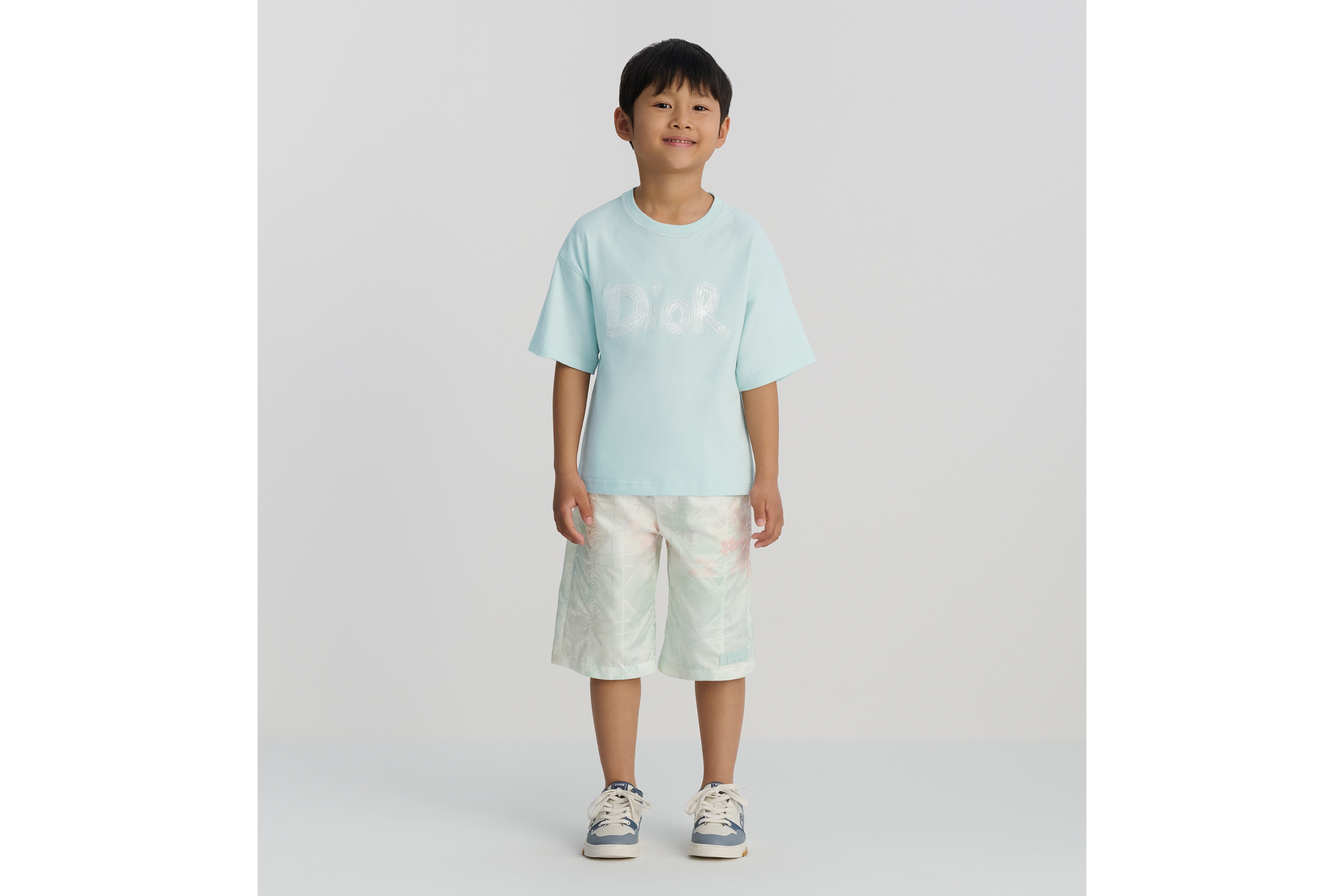 Look Kids' Bermuda Shorts Ivory Water-Repellent Cannage Technical Jacquard with Multicolor Camouflage Effect E01