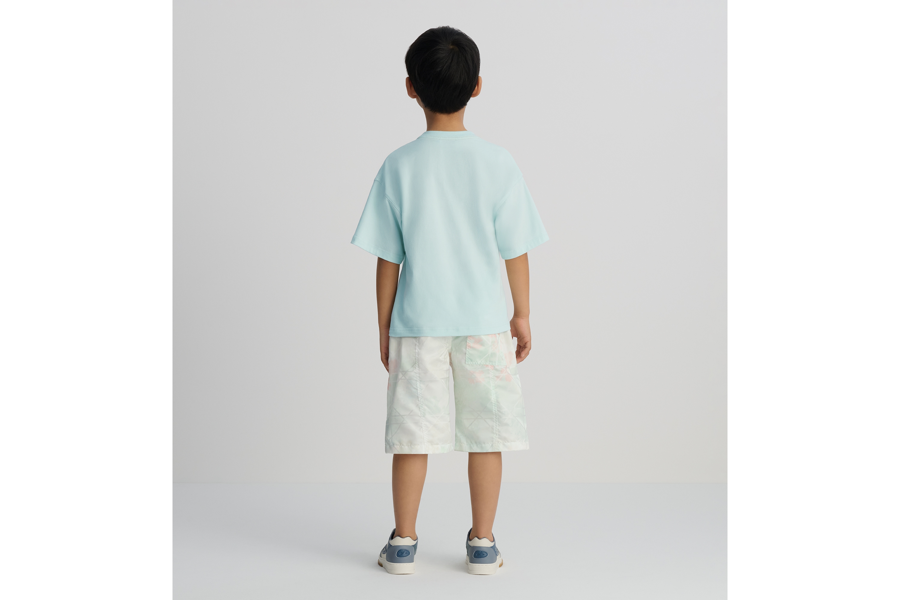Look Kids' Bermuda Shorts Ivory Water-Repellent Cannage Technical Jacquard with Multicolor Camouflage Effect E03