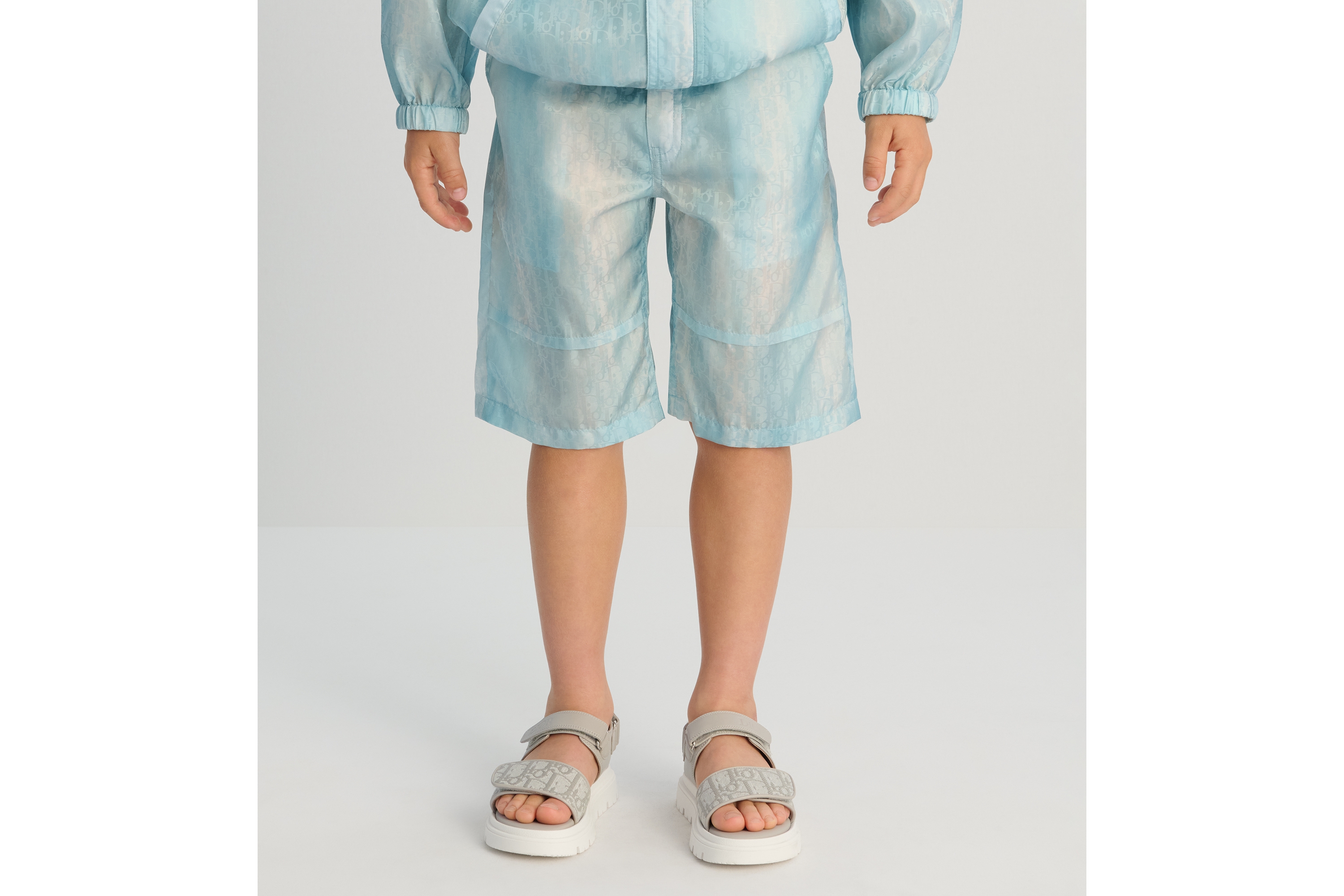 Look Kids' Bermuda Shorts Green and Blue Dior Oblique Technical Jacquard E02