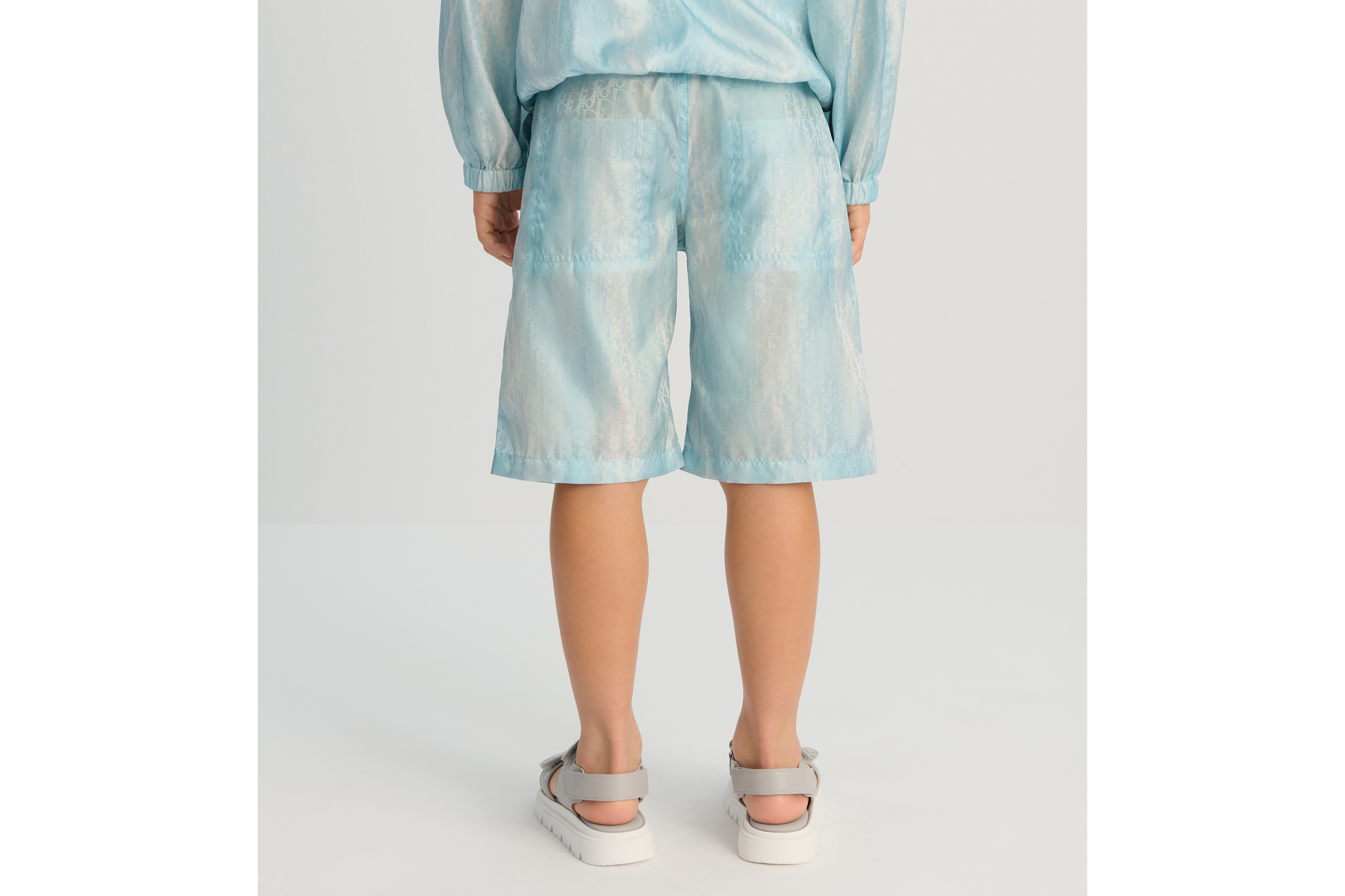Kids' Bermuda Shorts Green and Blue Dior Oblique Technical Jacquard E03