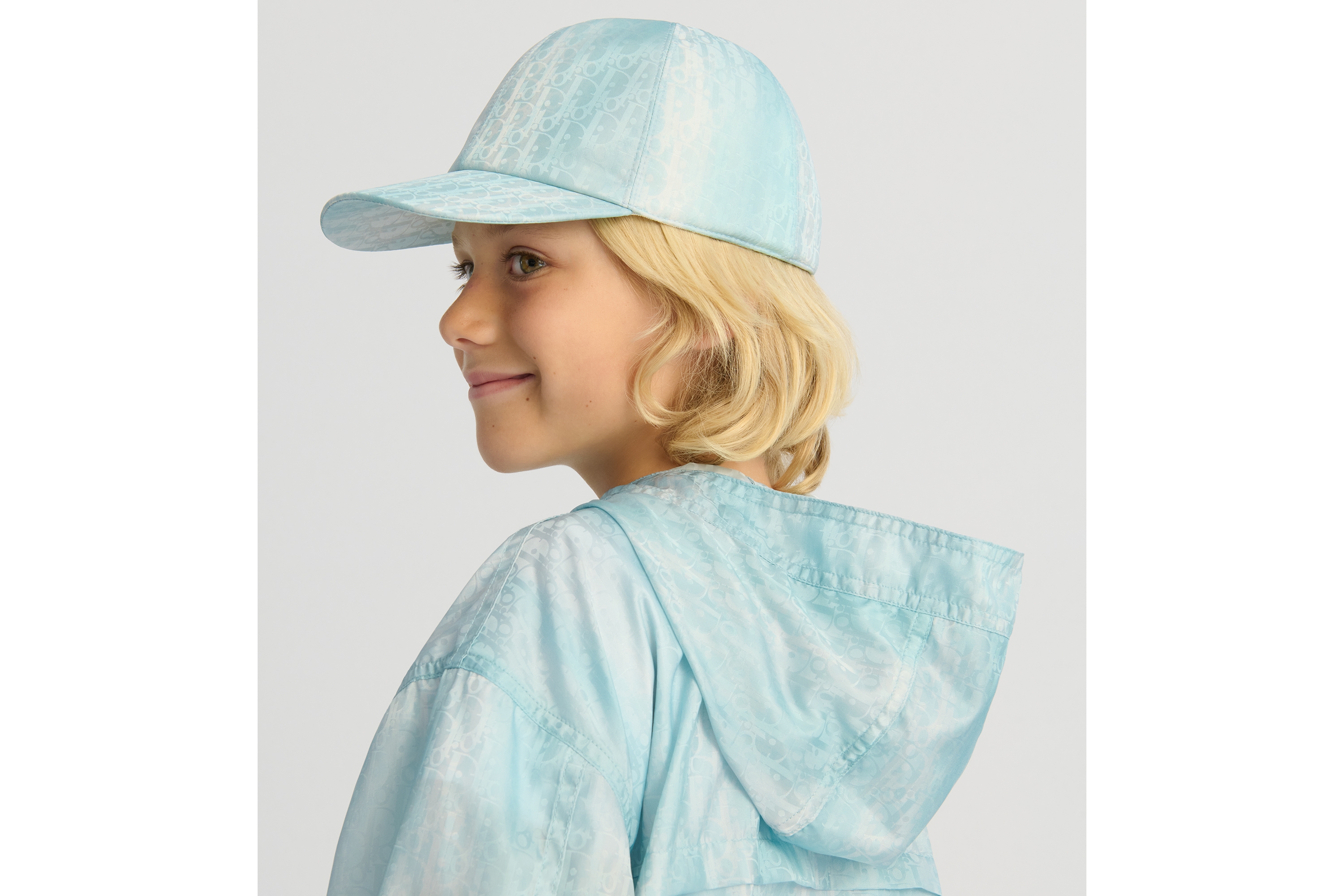 Look Kids' Cap Green and Blue Dior Oblique Water-Repellent Technical Jacquard E06
