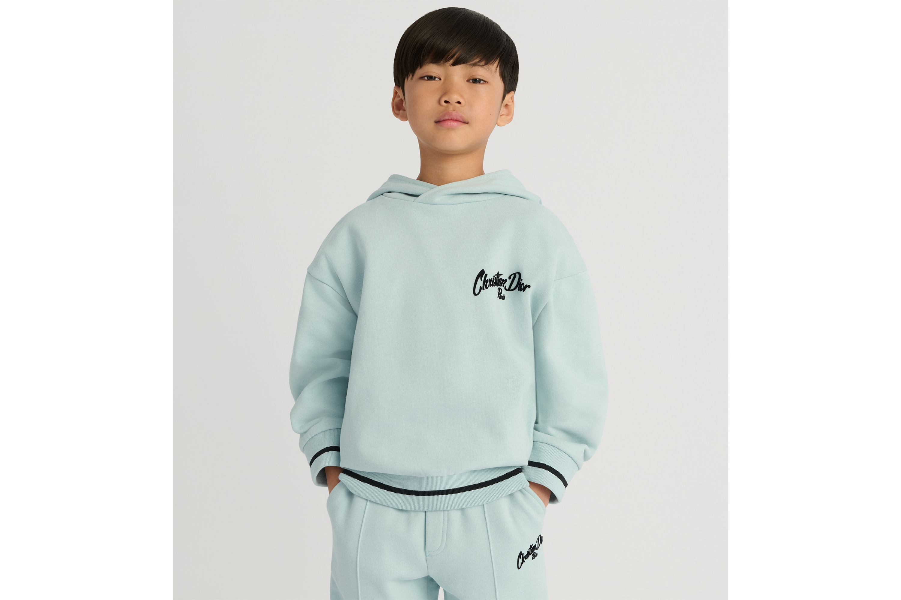 Look Kids' Hooded Sweatshirt Aqua Blue Cotton Fleece E07