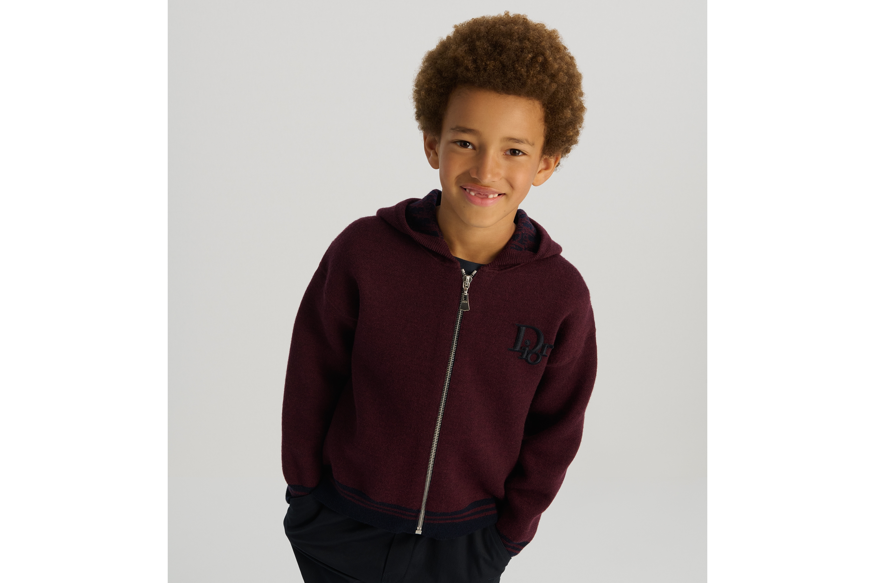 Kids' Reversible Zipped Cardigan with Hood