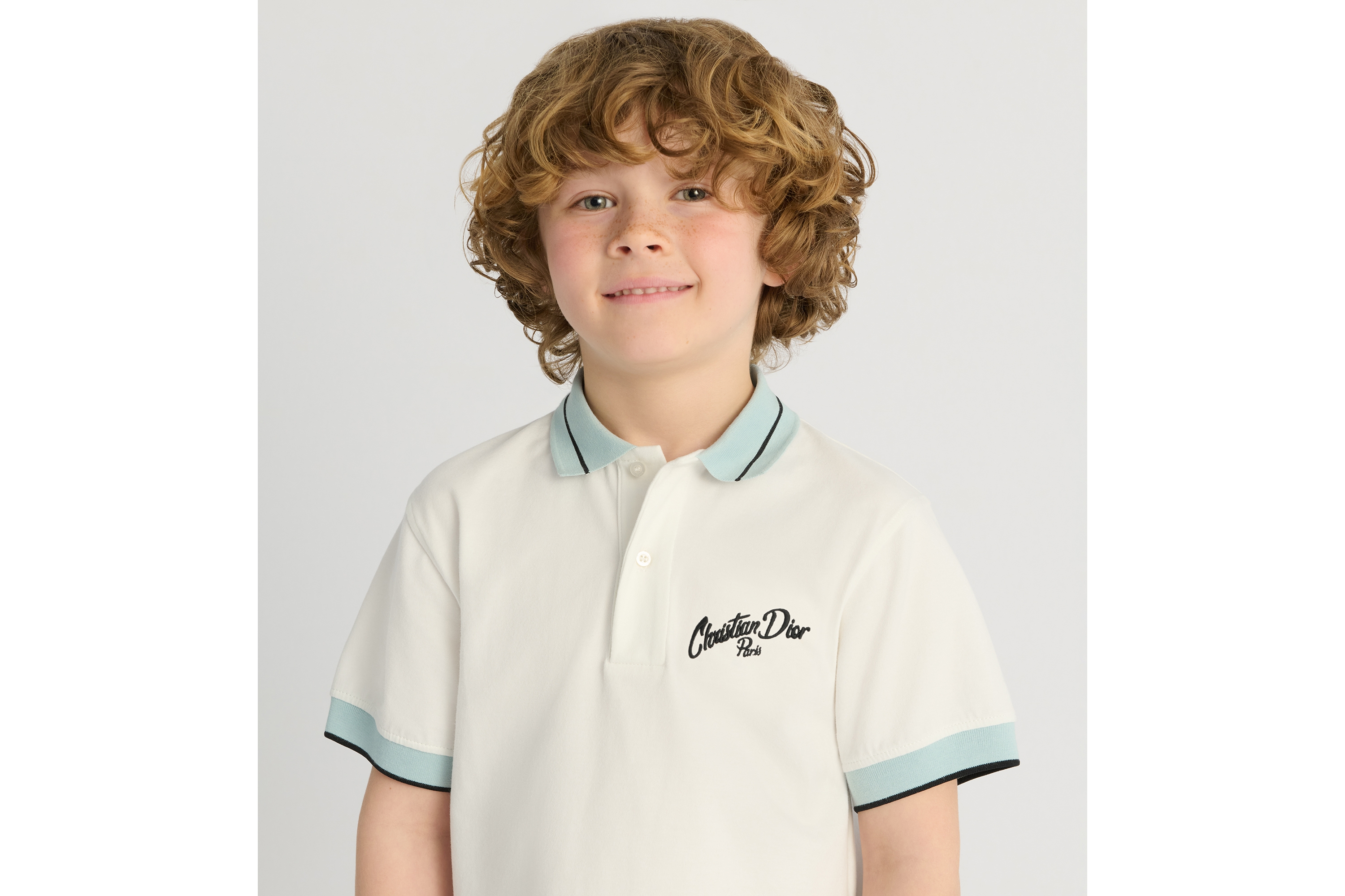 Look Kids' Polo Shirt Ivory Cotton Jersey E02