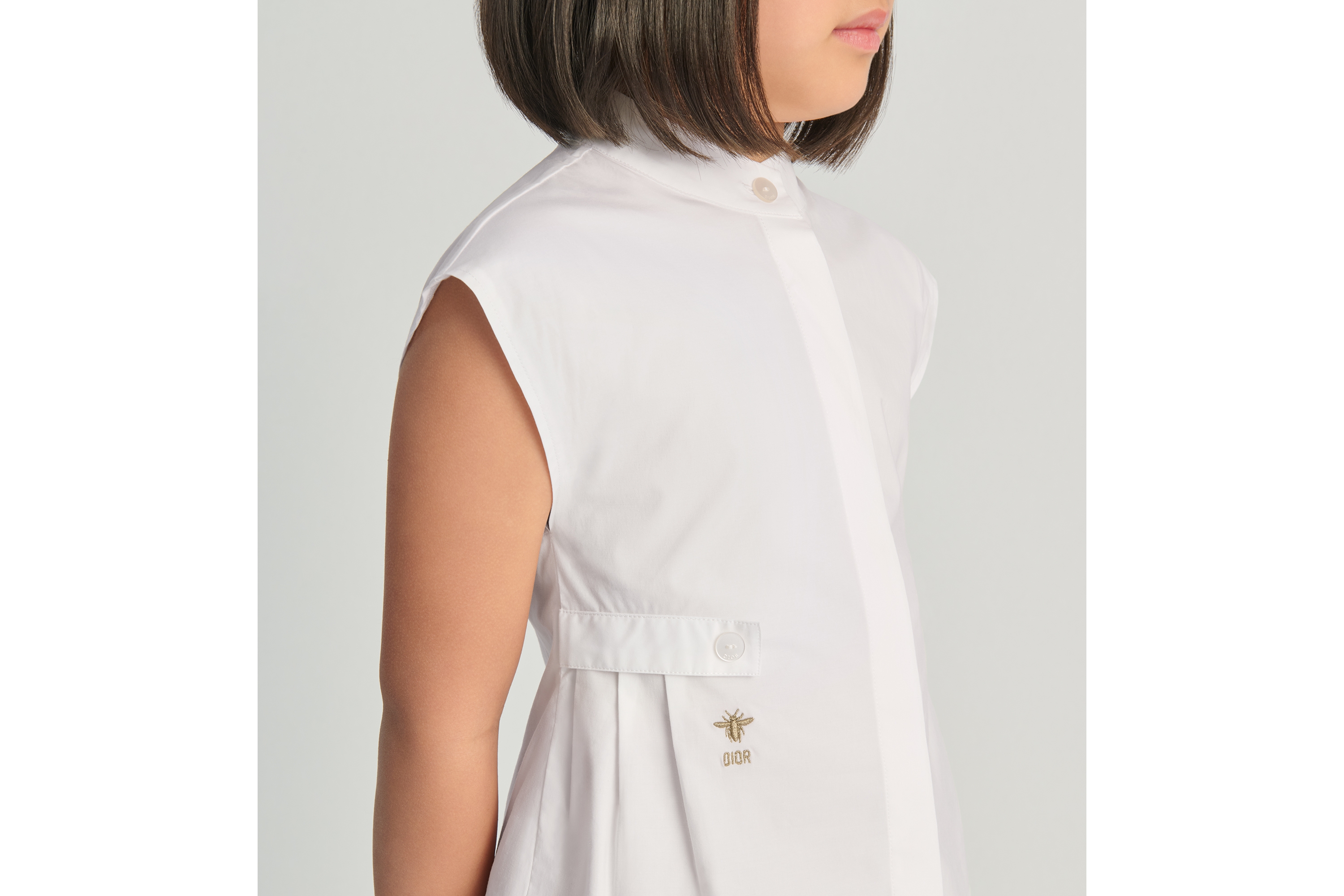 キッズ ノースリーブ シャツ コットンポプリン E02