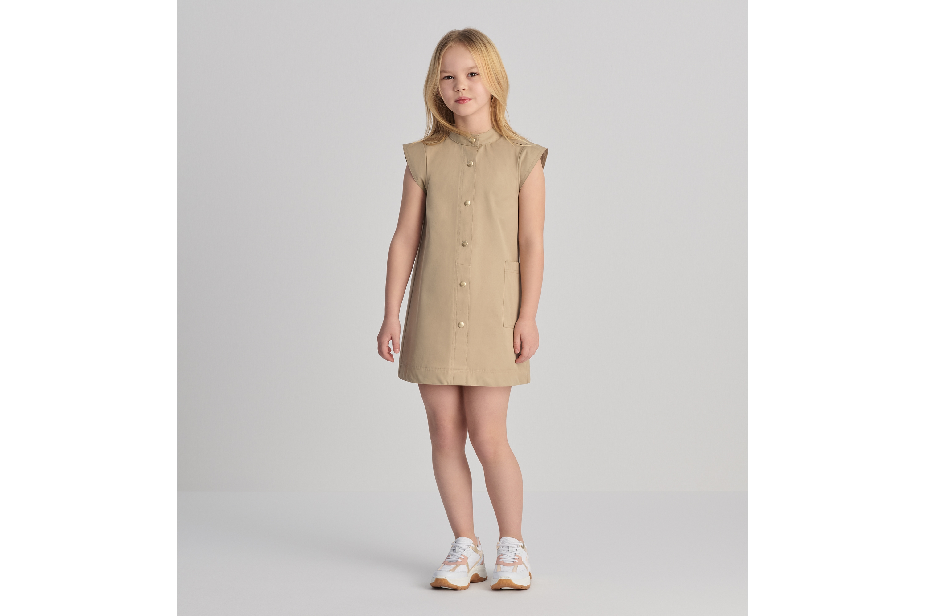 キッズ Aラインドレス コットンギャバジン E01