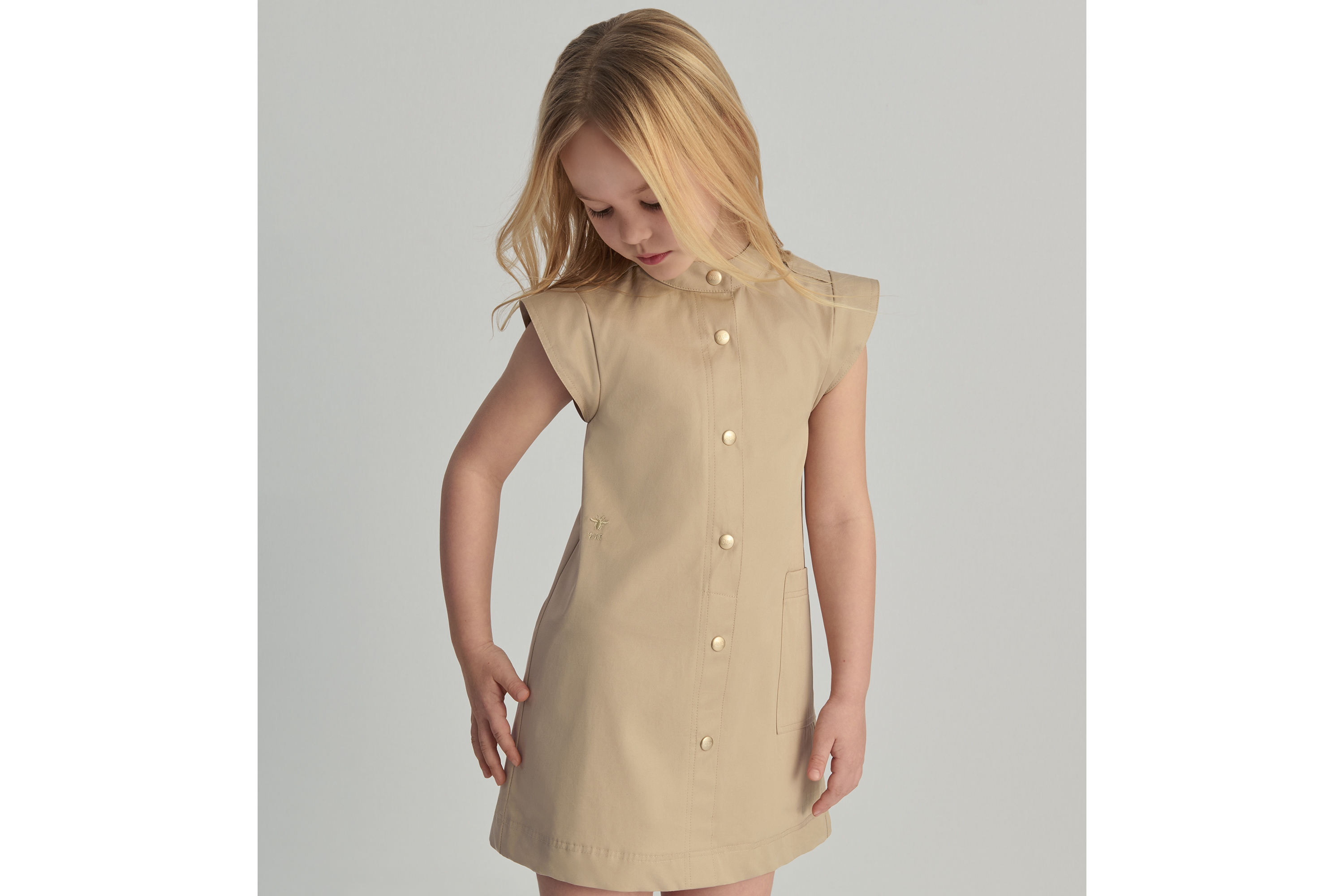 キッズ Aラインドレス コットンギャバジン E02