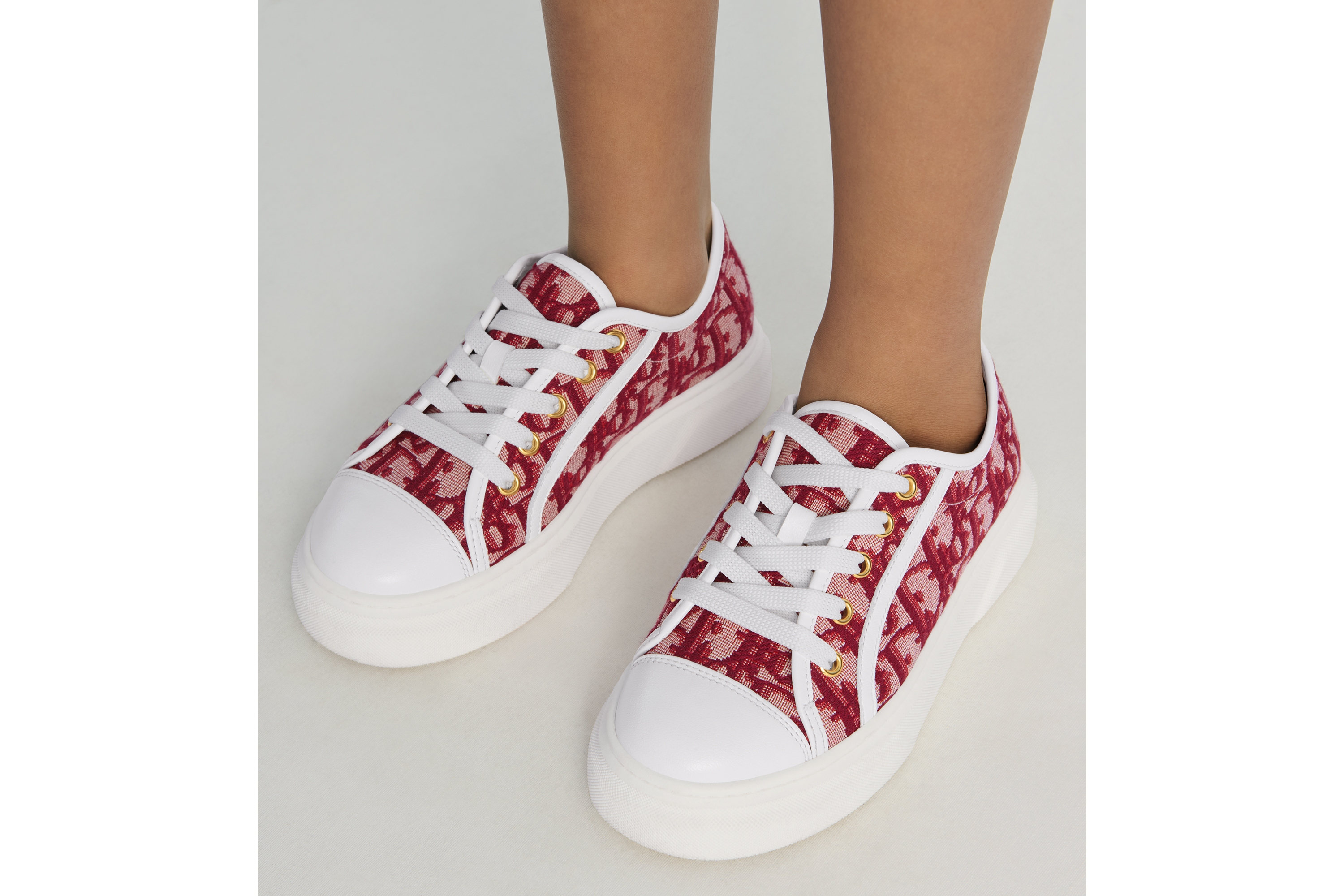 look_image_alt_prefix Sneaker de caña baja Dior Kids Dior Oblique en jacquard rojo E09