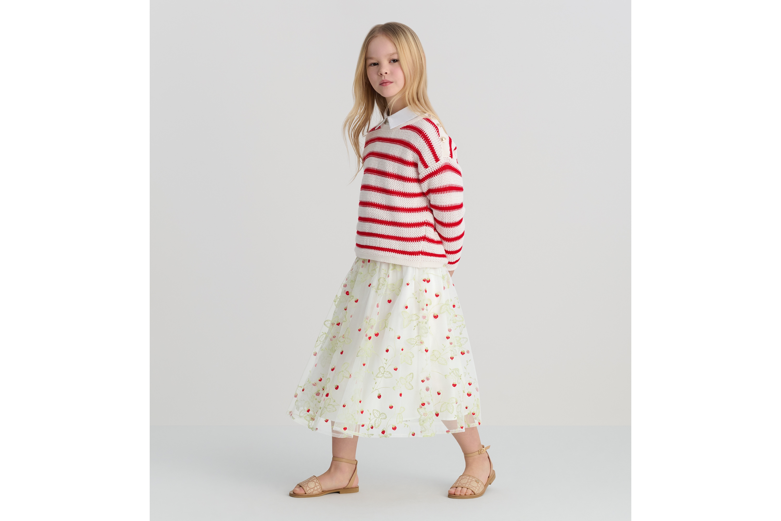 キッズ セーター オープンワーク コットンニット E01