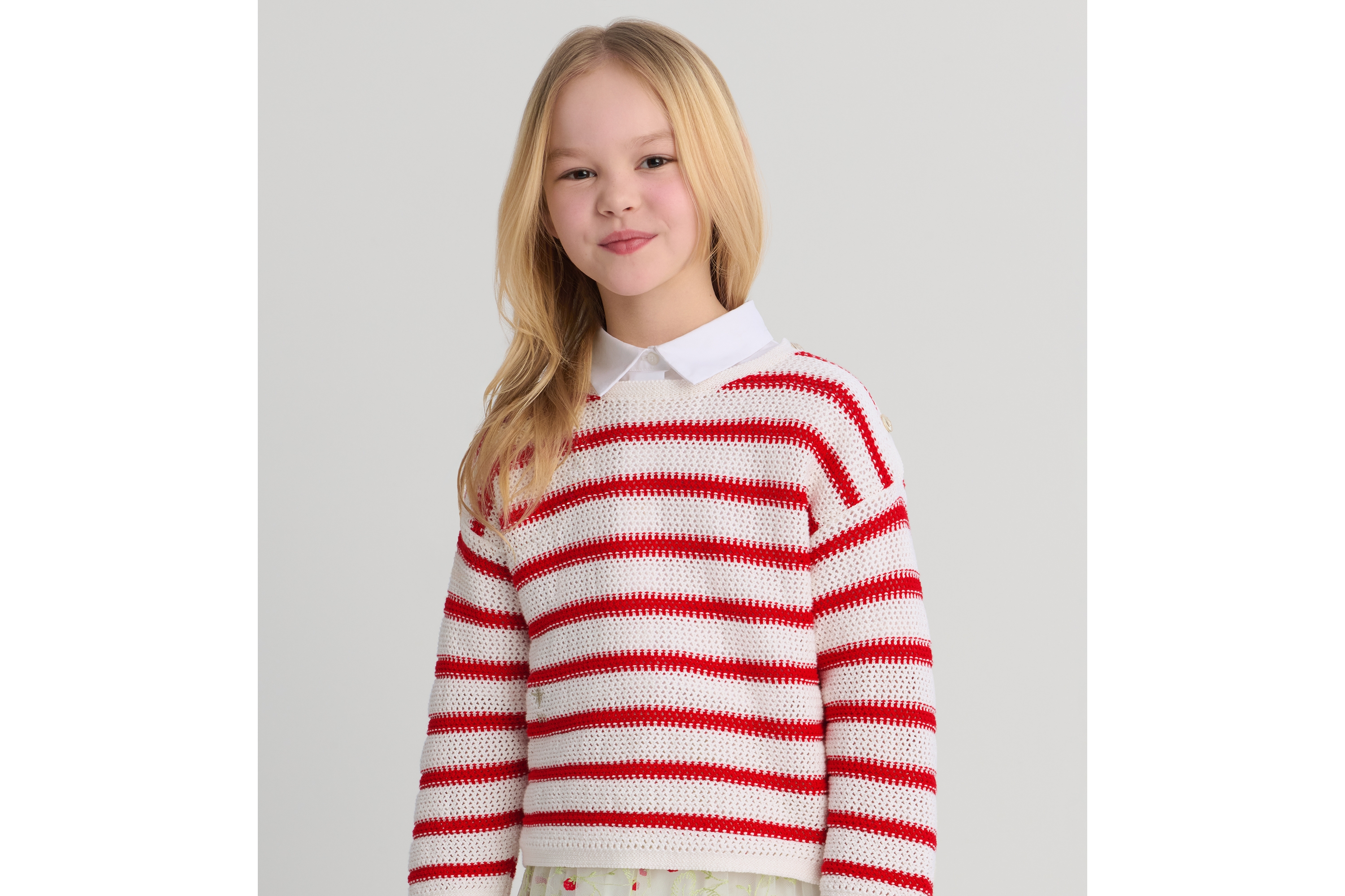 キッズ セーター オープンワーク コットンニット E02