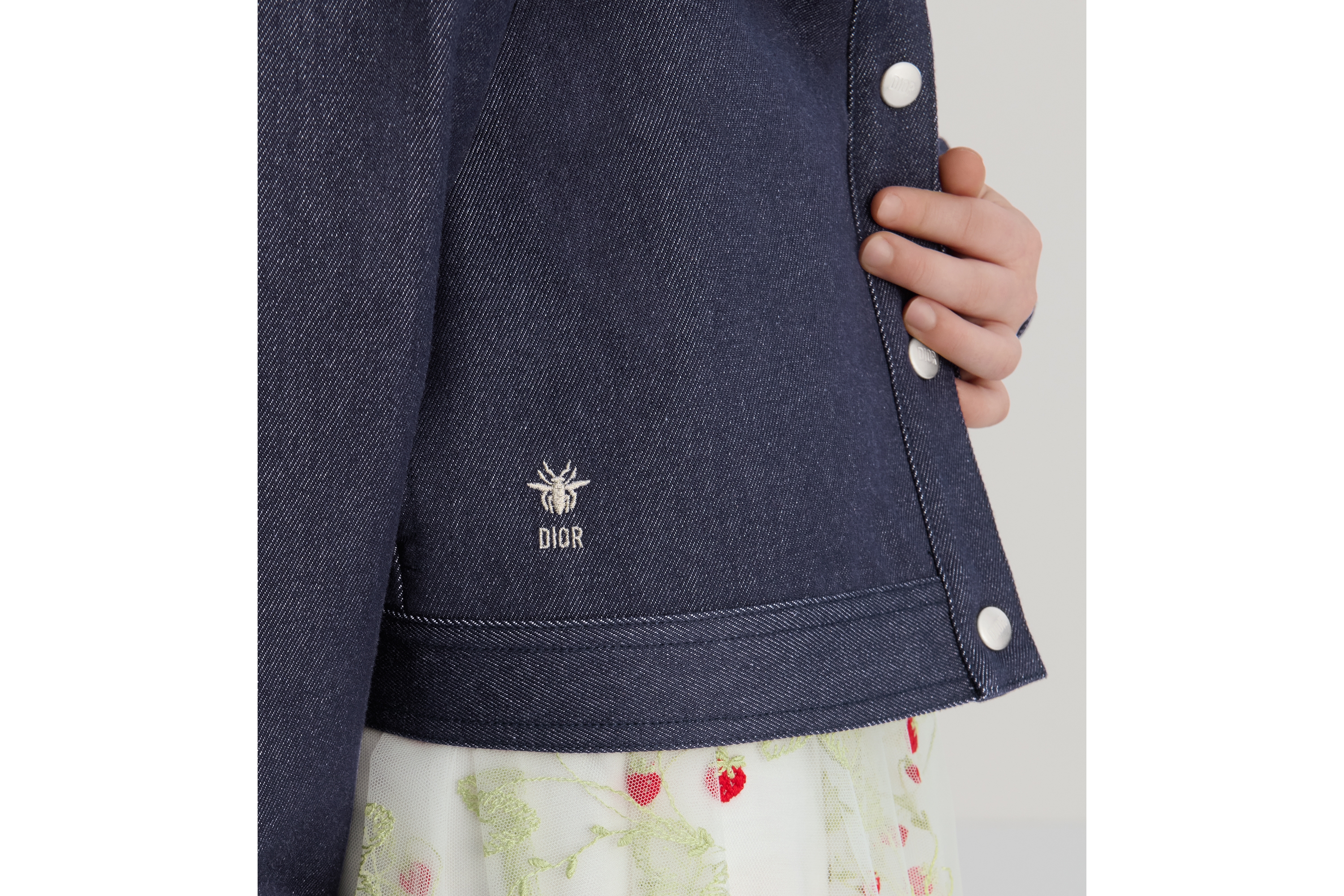 キッズ ジャケット デニムエフェクト コットンギャバジン E10