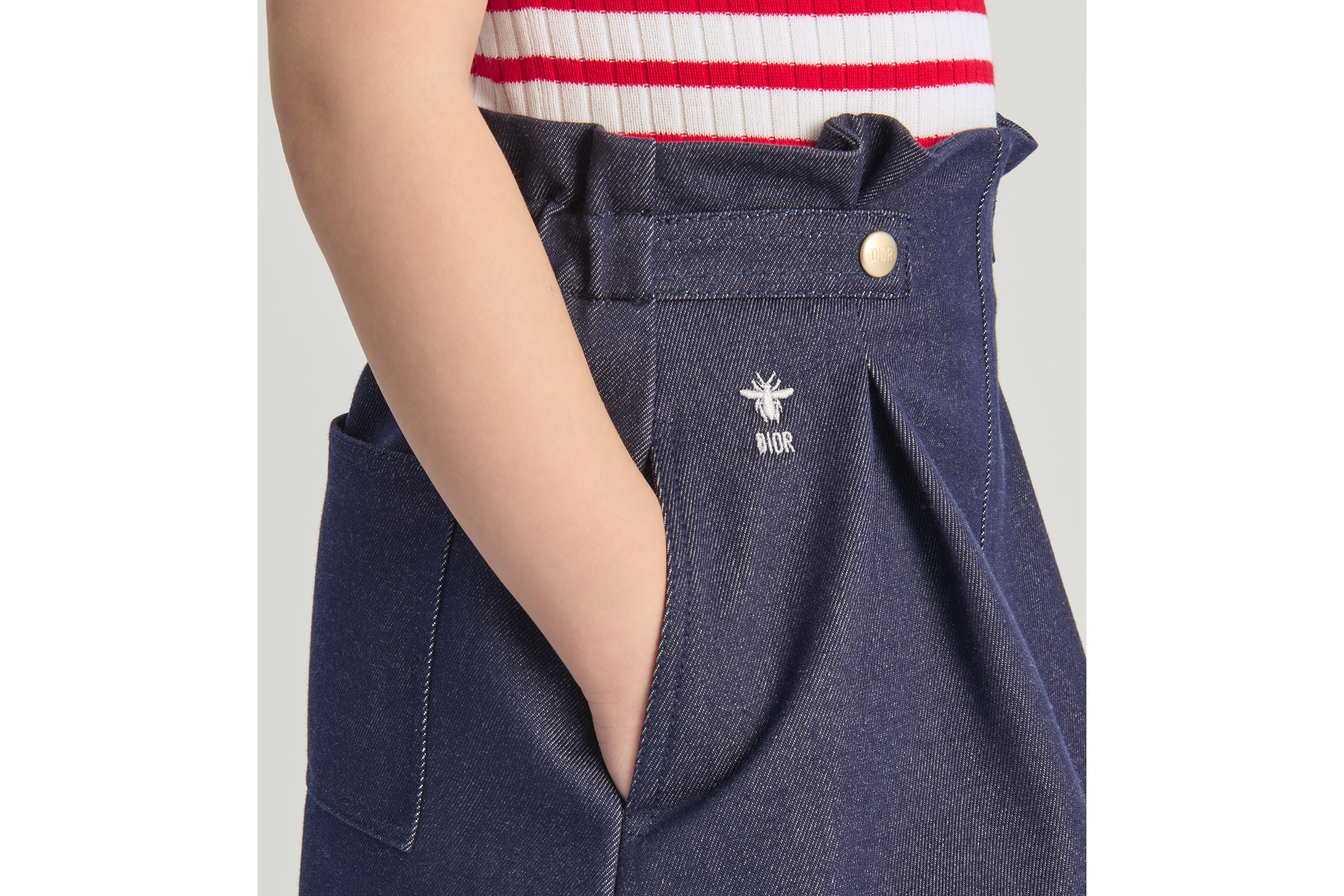 キッズ ロングスカート デニムエフェクト コットンギャバジン E07