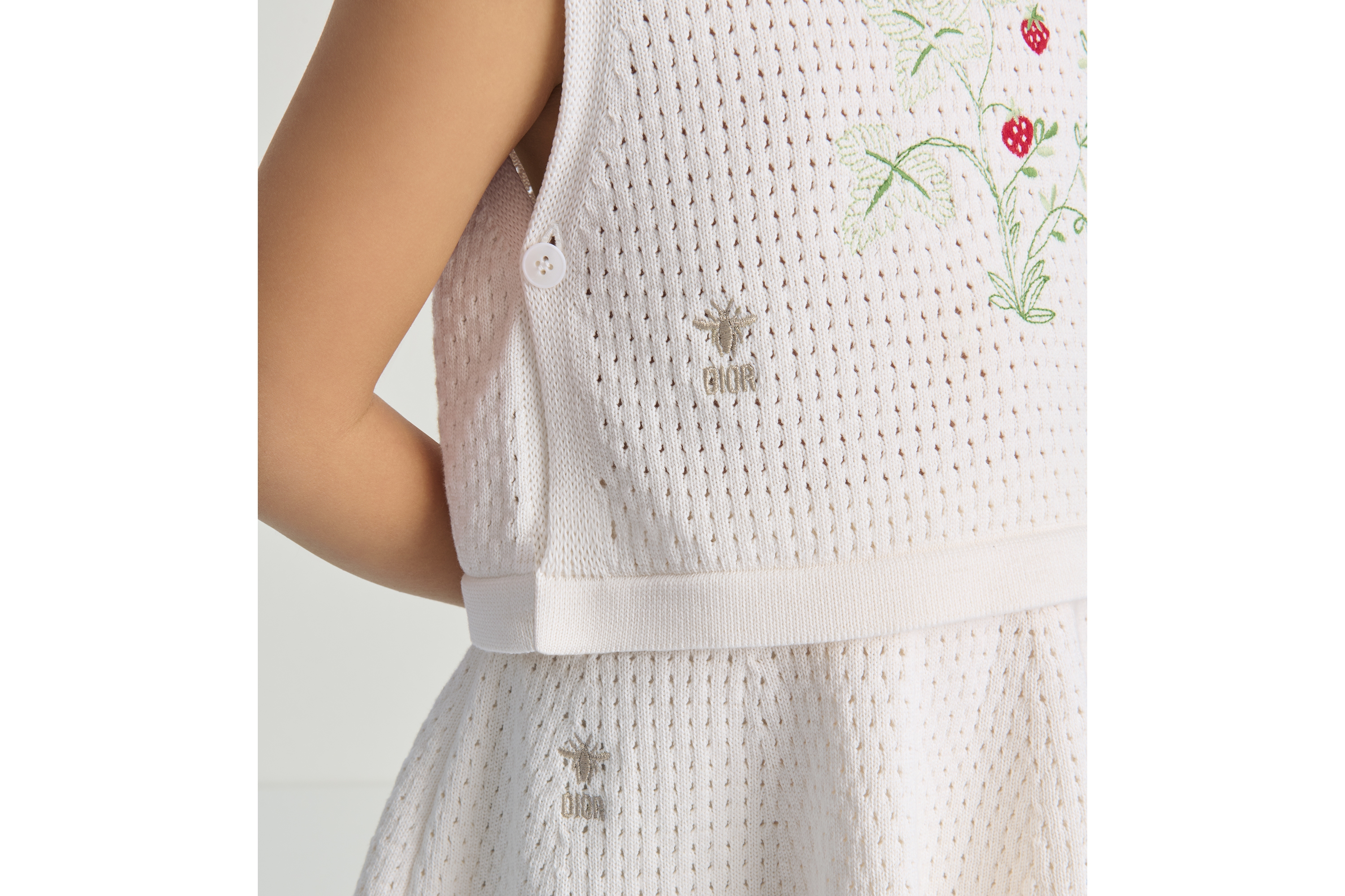 キッズ セーターベスト オープンワーク コットンニット E03