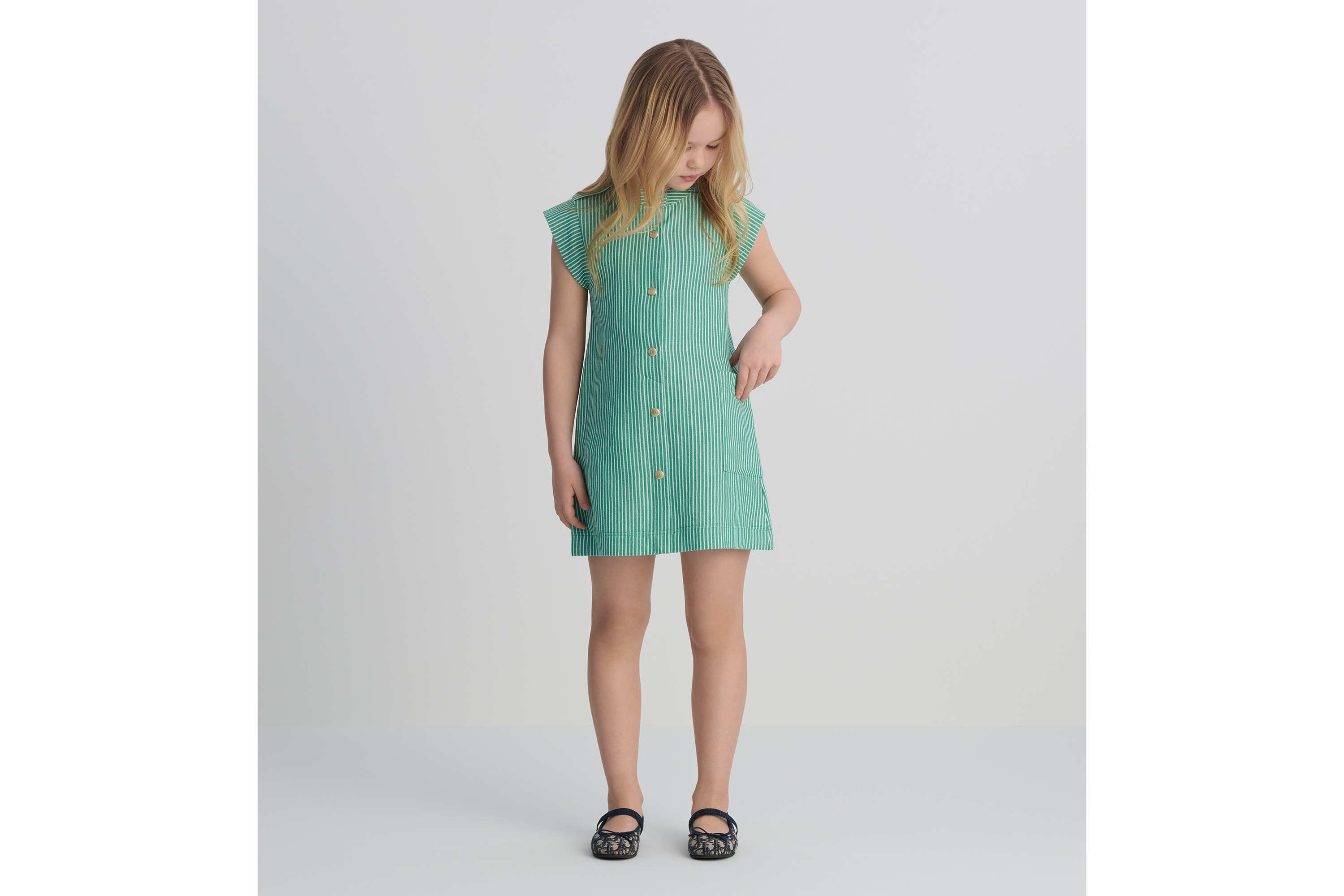 キッズ Aラインドレス コットン & リネン E01