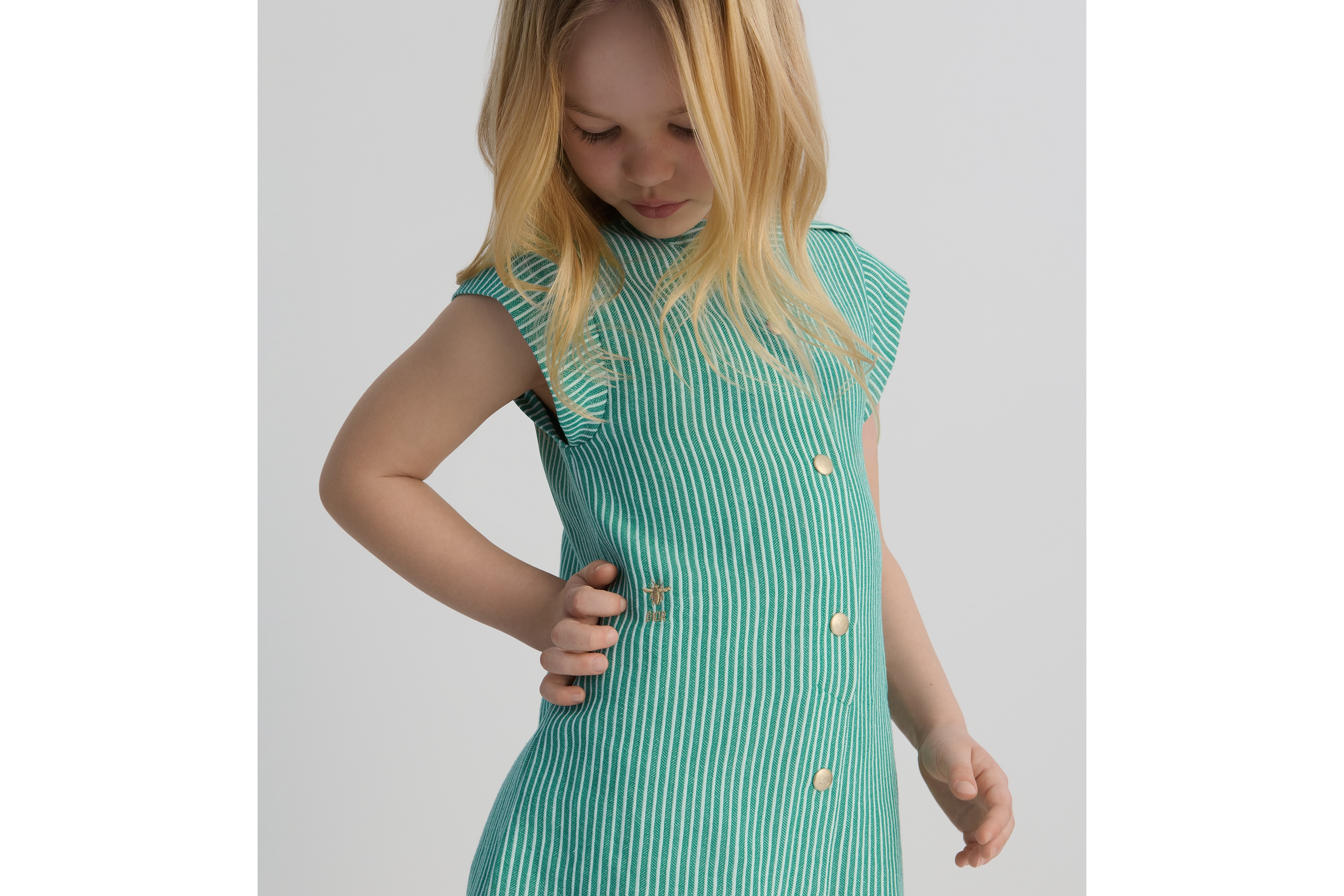 キッズ Aラインドレス コットン & リネン E02