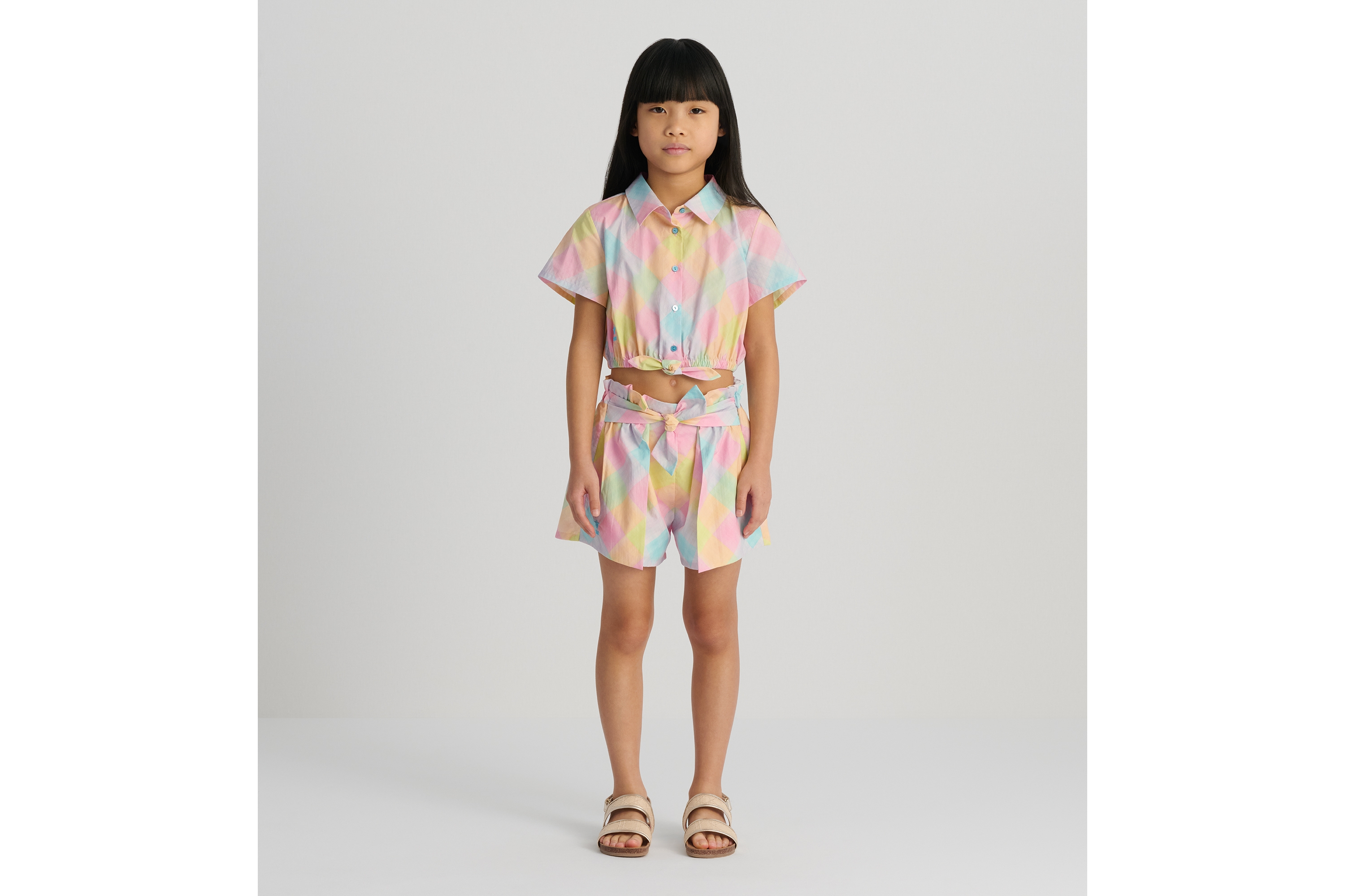 キッズ ショートスリーブ シャツ コットンボイル E04