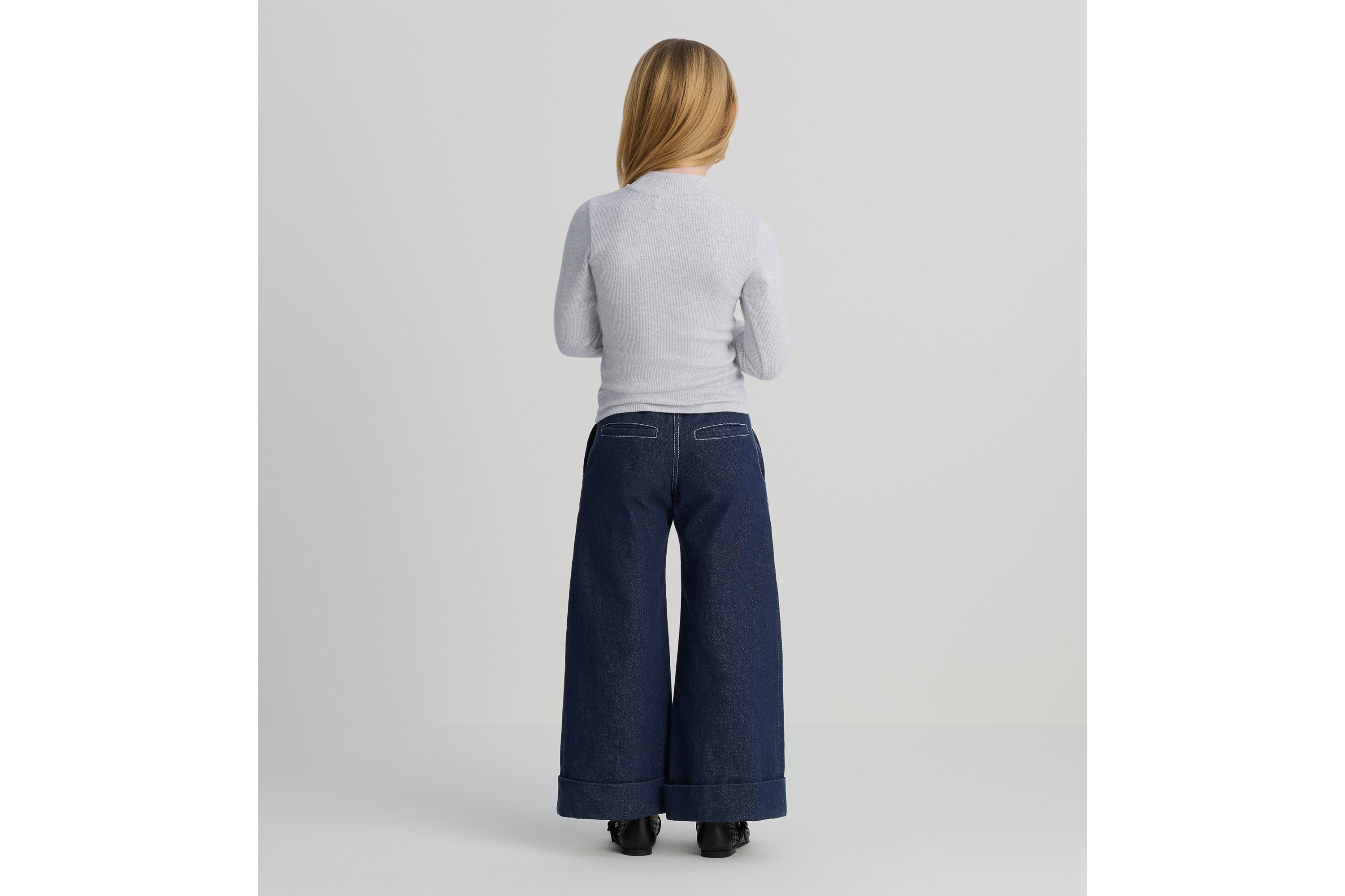 Look Kids' Long-Sleeved T-Shirt Heathered Gray Ribbed Cotton Jersey E04