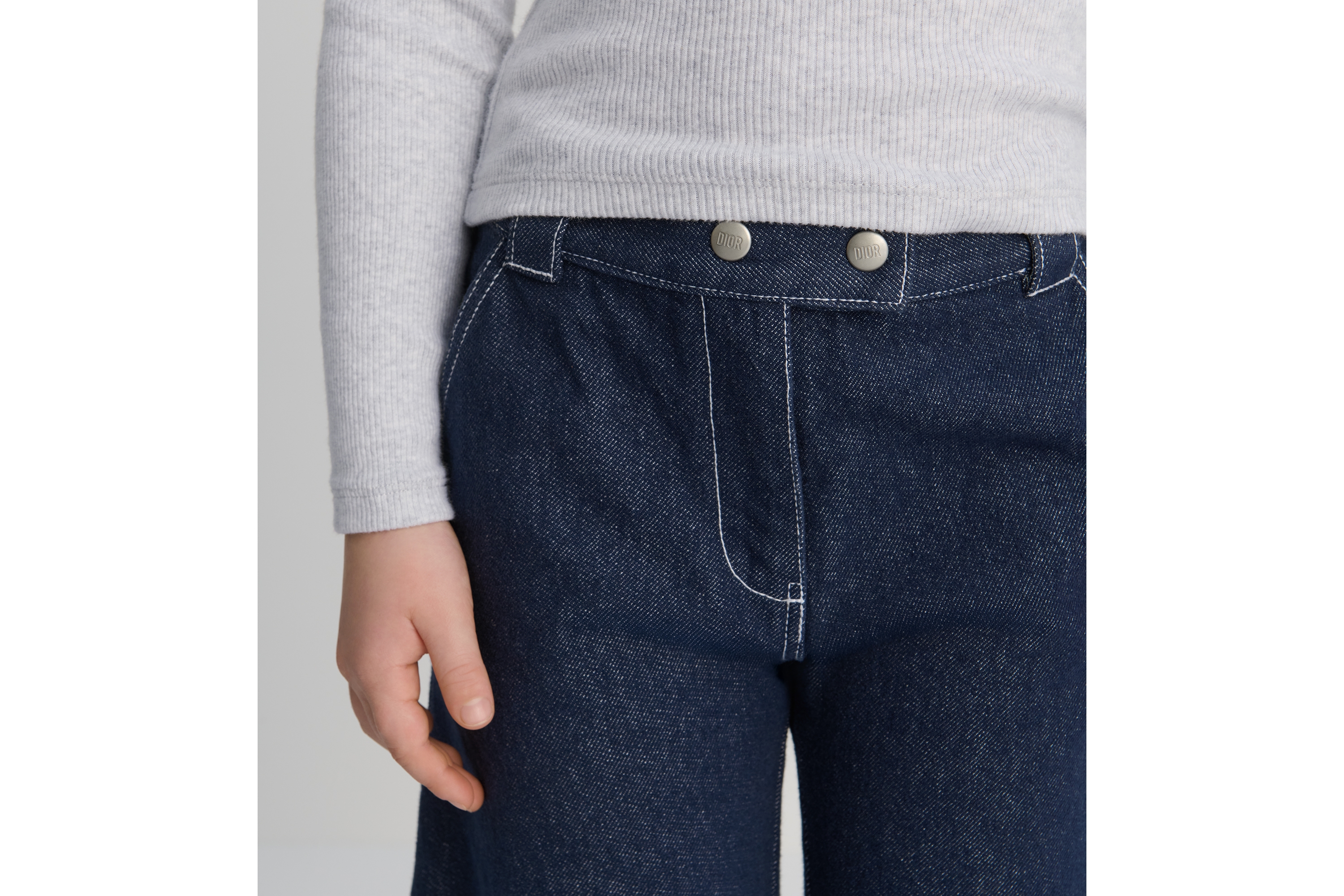 Look Kids' Long-Sleeved T-Shirt Heathered Gray Ribbed Cotton Jersey E05